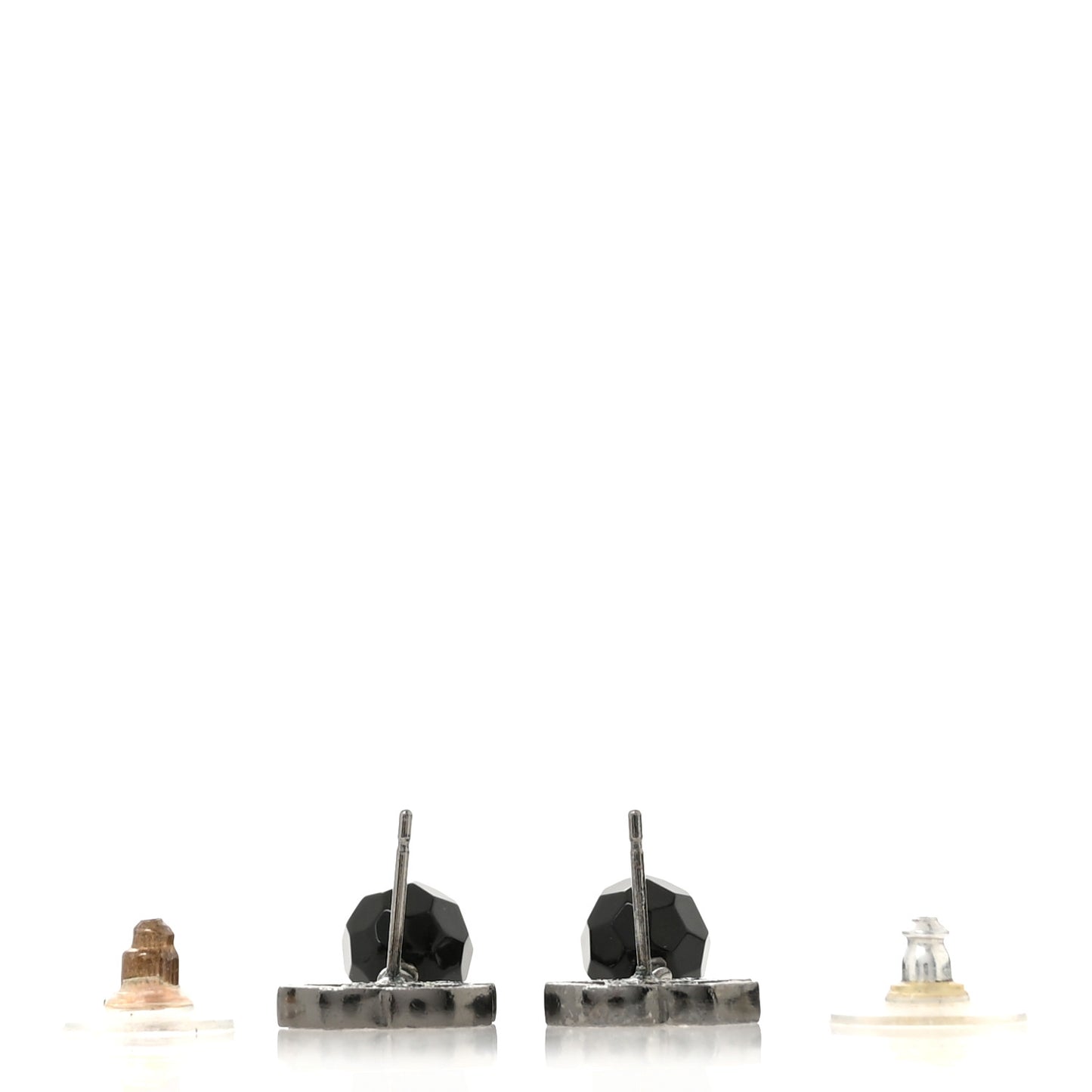Beaded CC Drop Earrings Ruthenium Black