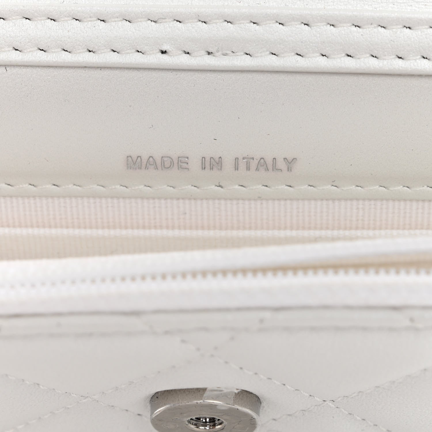 Chanel Calfskin Quilted Maxi Pearls Clutch With Chain White 7 of 12