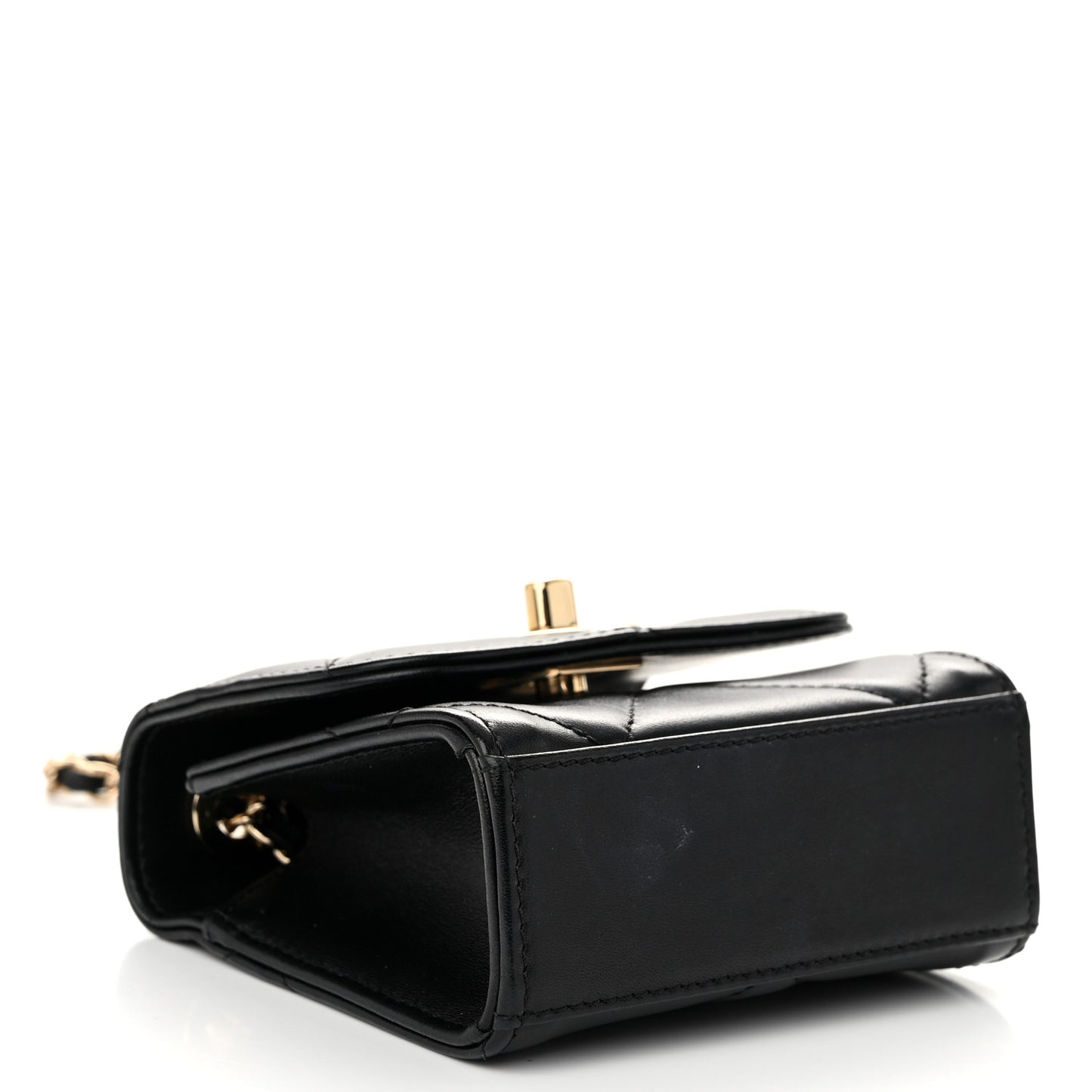 Lambskin Quilted Mini Trendy CC Clutch With Chain Black