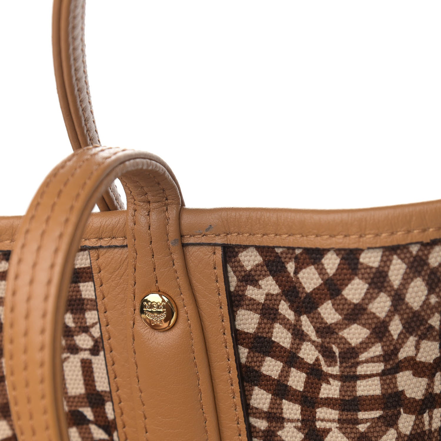 MCM Visetos Large Liz Reversible Shopper Tote Cognac 16 of 16