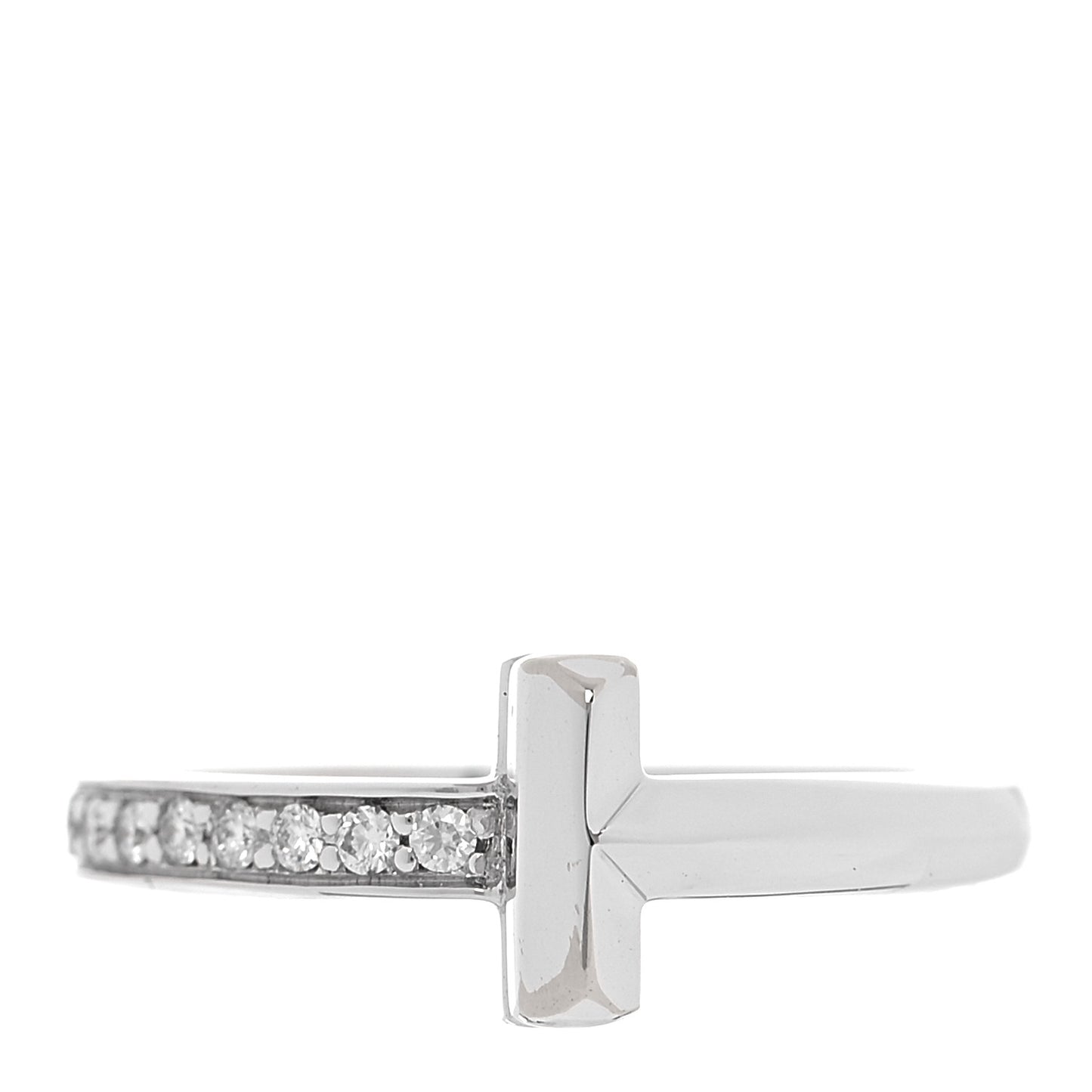 18K White Gold Diamond T T1 Ring 48 4.5