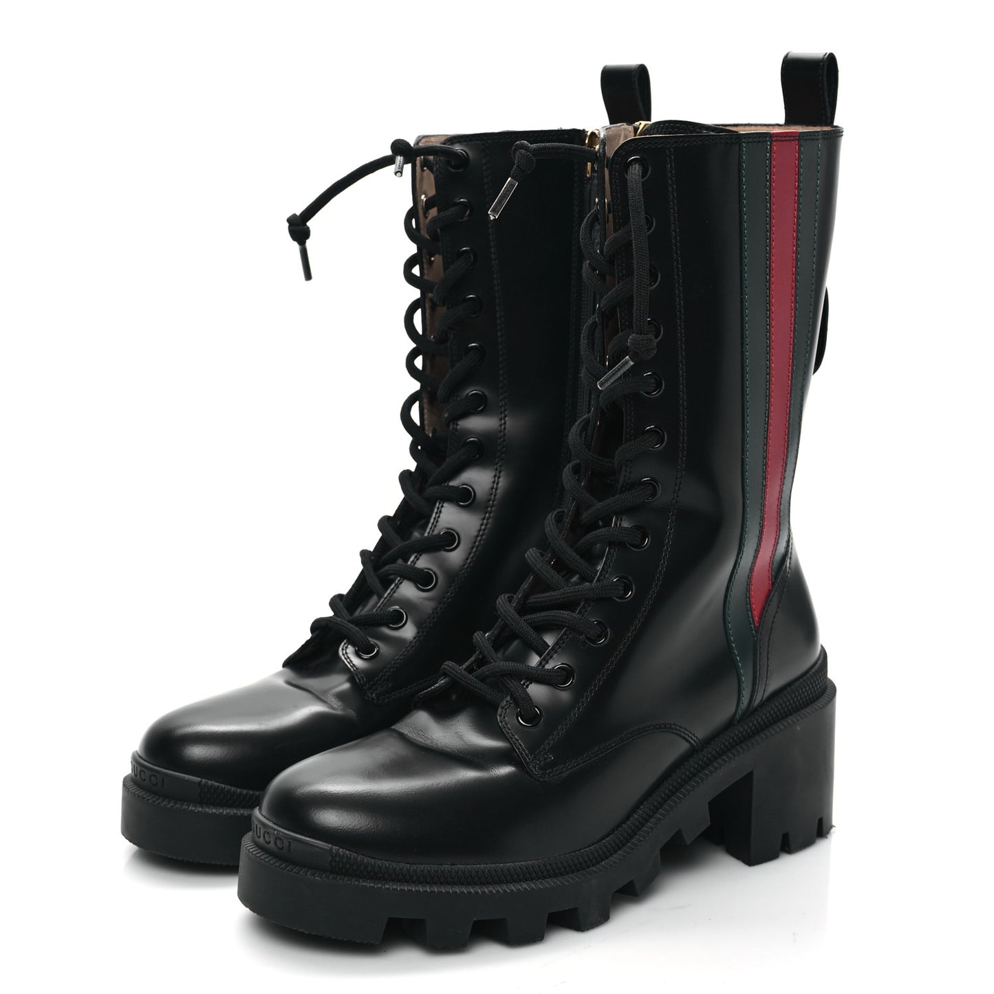 Magnum Calfskin Cirano Lux Web Lace Up Tall Combat Boots 36 Black Verde Hibiscus Red
