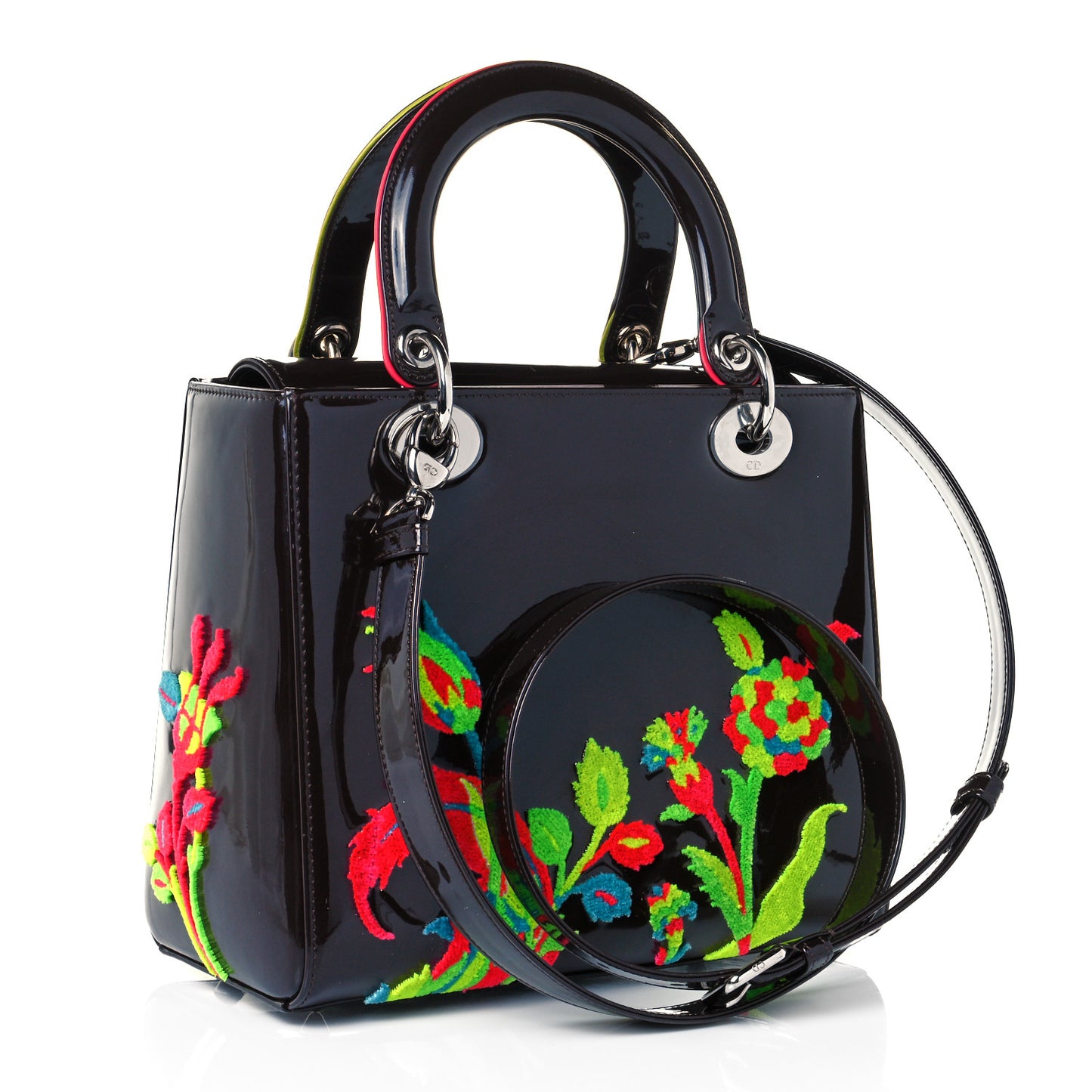 Patent Calfskin Medium Burcak Bingol Of Turkey Lady Dior Art Black Multicolor
