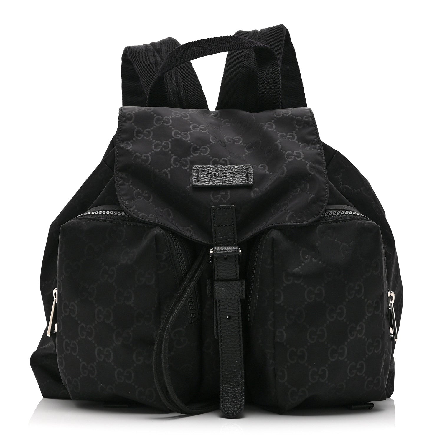 Gucci Nylon Monogram Small Single Buckle Backpack Black 1866254