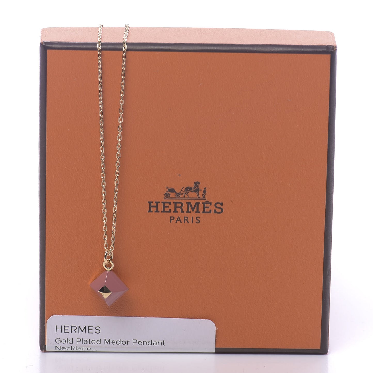 Gold Plated Medor Pendant Necklace Rose Blush