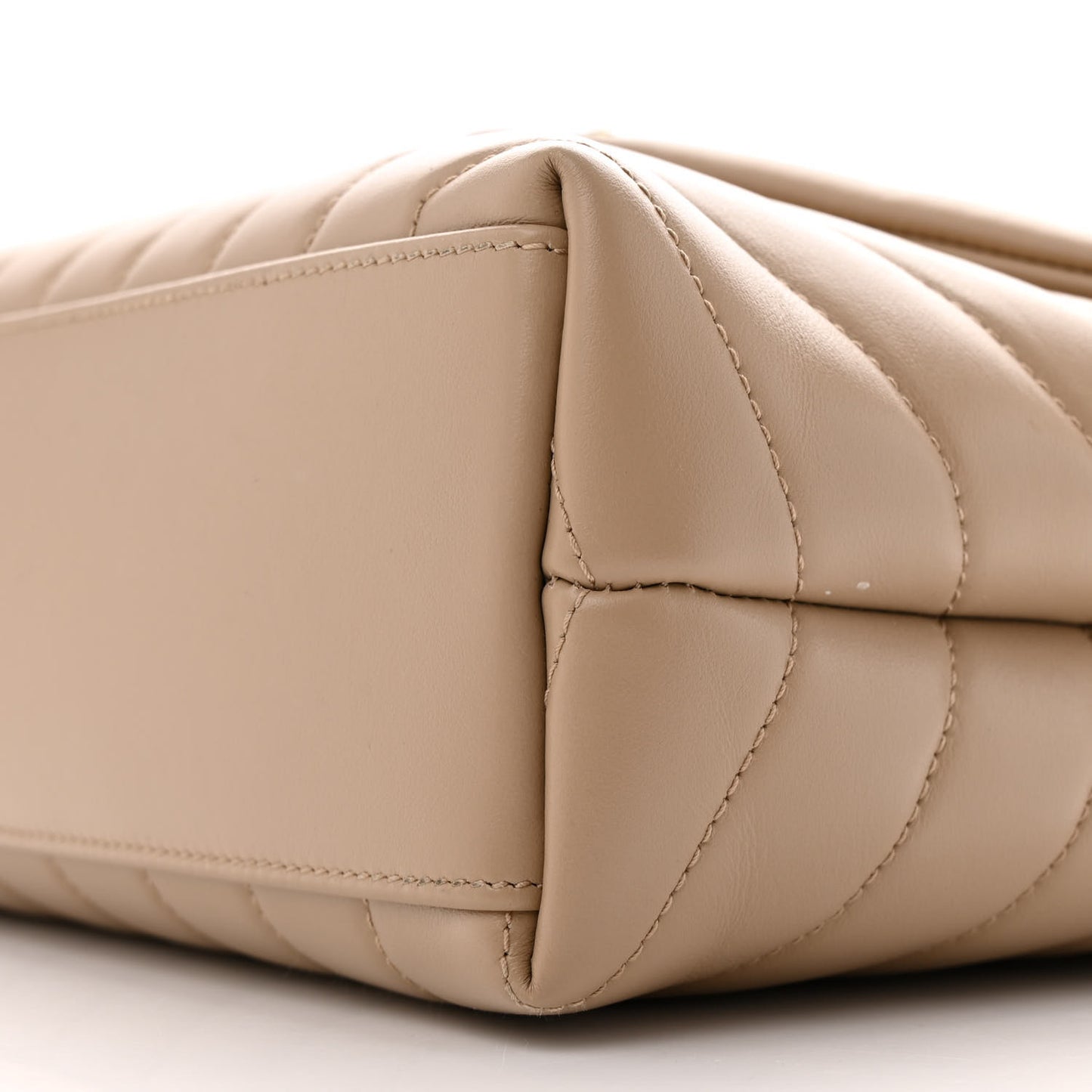 Calfskin Y Quilted Monogram Small Loulou Chain Satchel Dark Beige