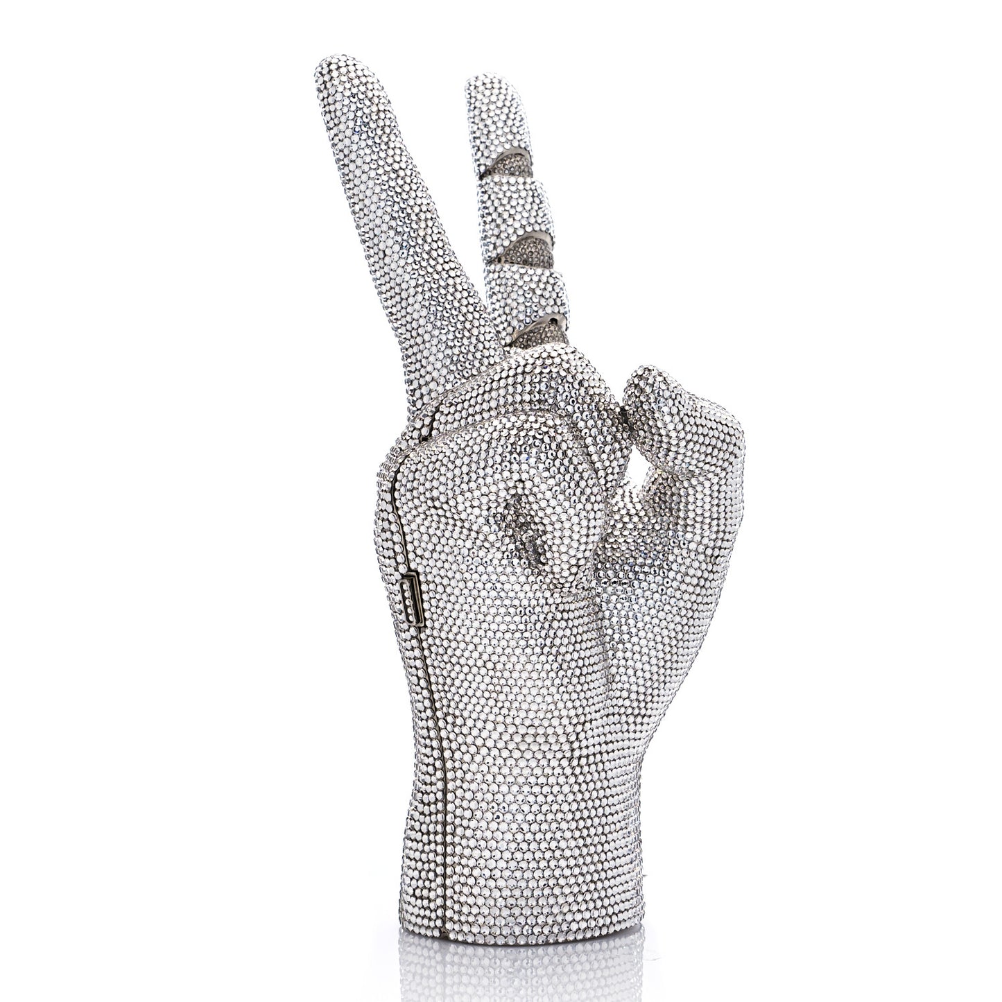 Swarovski Crystal War And Peace Minaudiere Clutch Silver