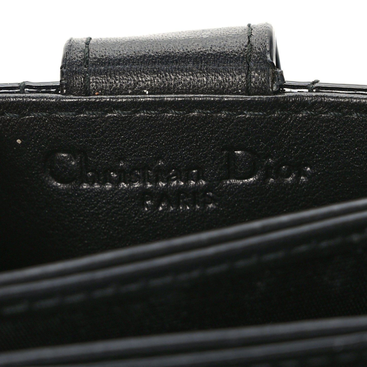 Patent Cannage Lady Dior 5-Gusset Card Holder Black
