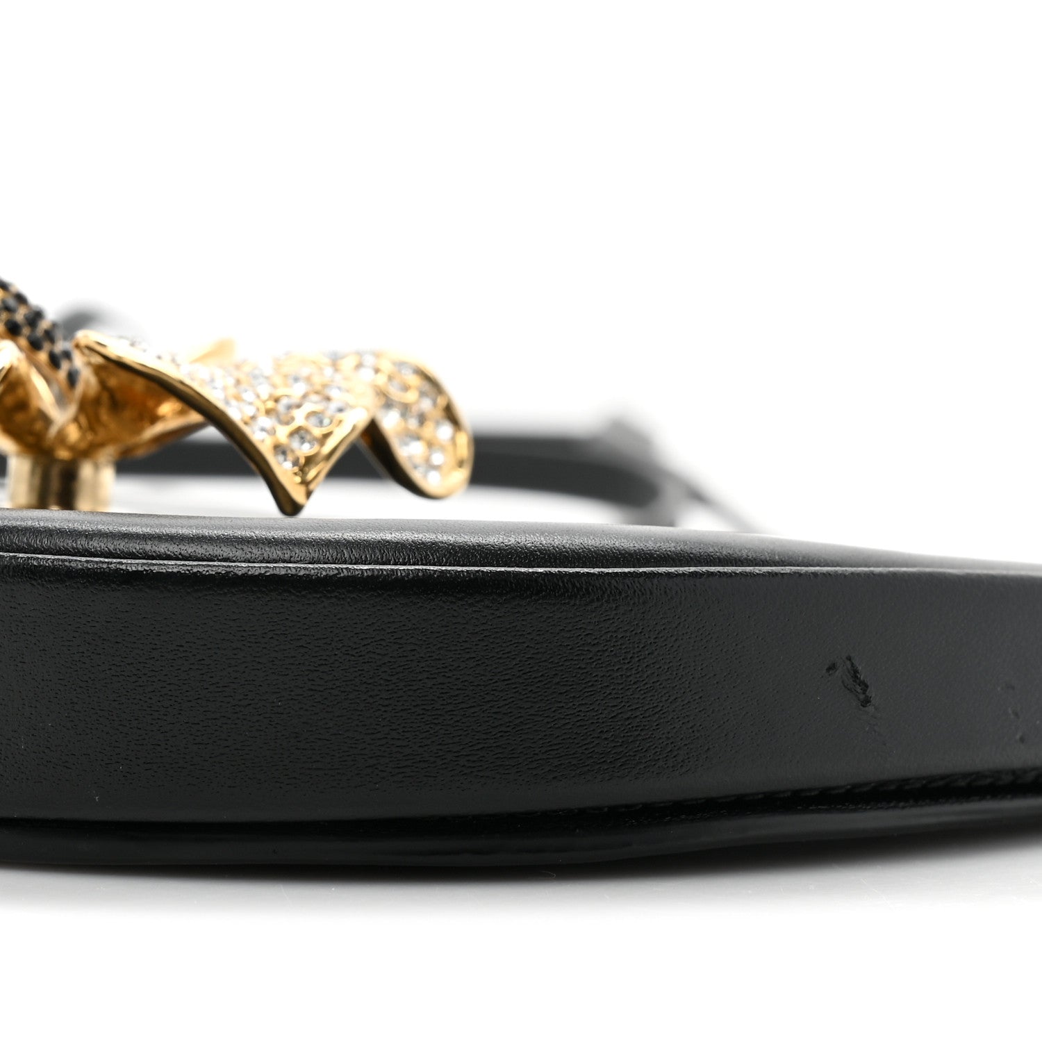 Loewe Calfskin Crystal Flower Mini Heel Pouch Black 8 of 10