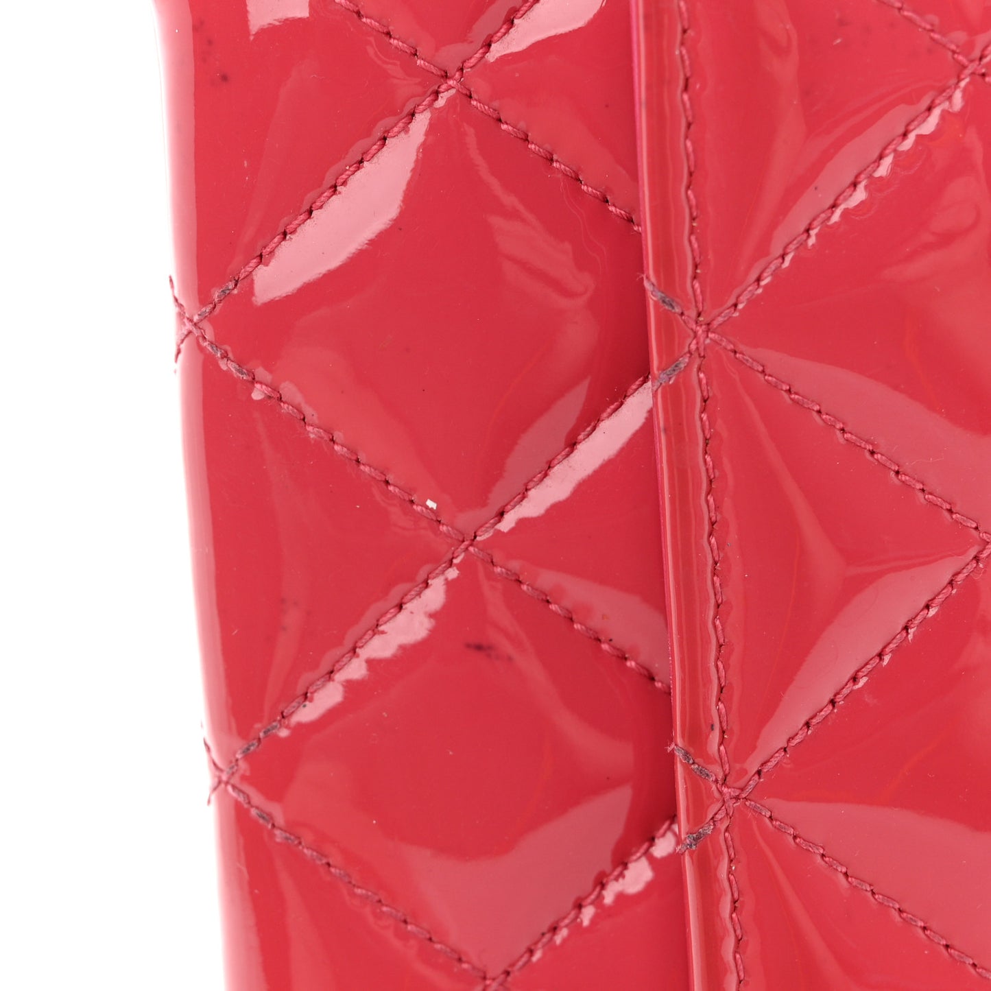 Patent Quilted Large Gusset Flap Wallet Pink