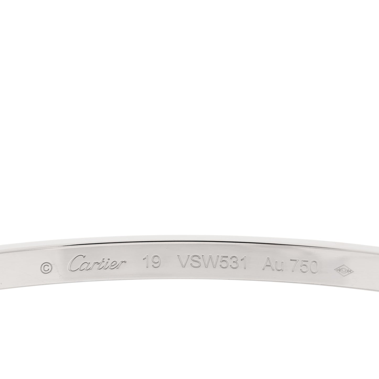 18K White Gold Small LOVE Bracelet 19