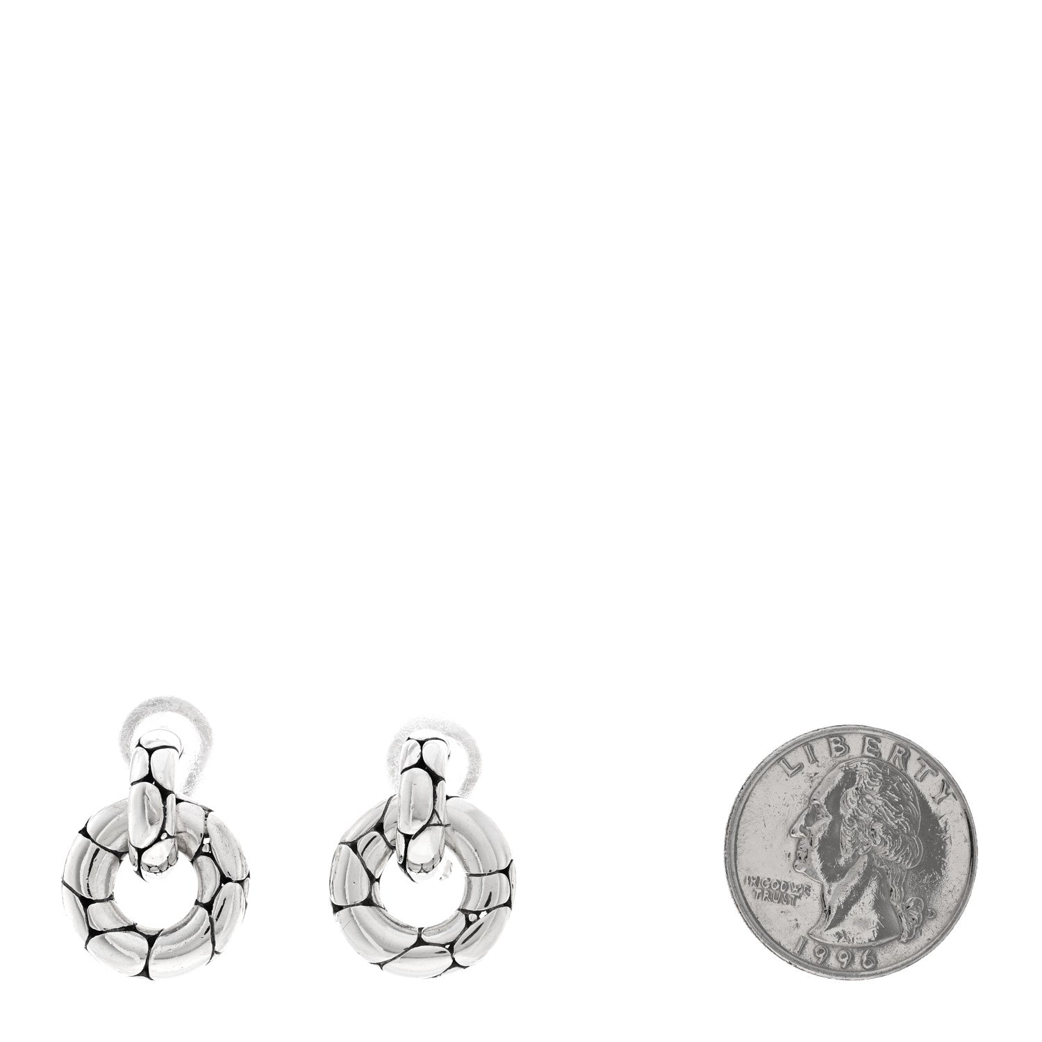 John Hardy Sterling Silver Small Kali Pebble Hoop Drop Earrings 2 of 4