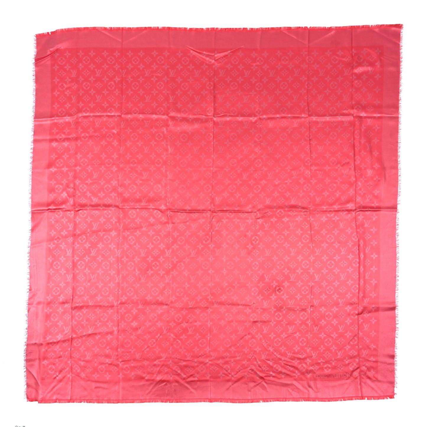 Silk Lurex Wool Monogram Shine Shawl Fuchsia