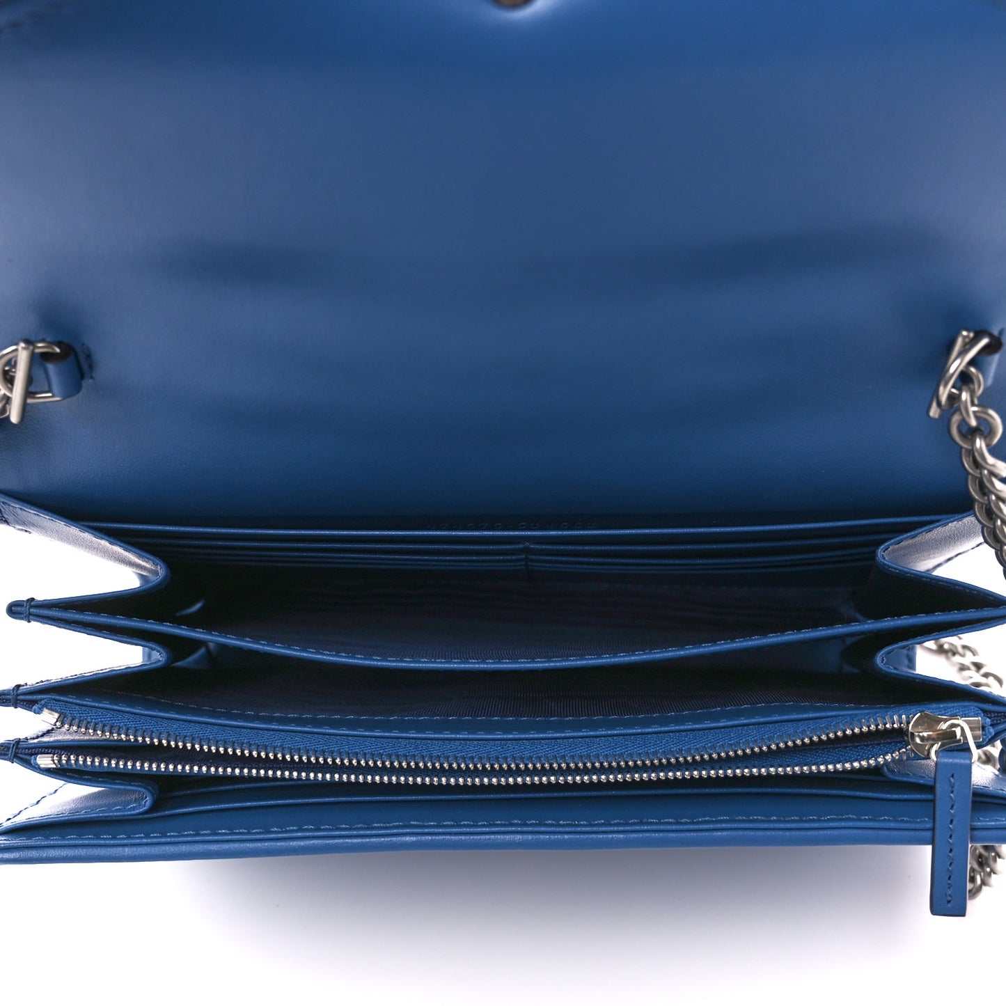 Calfskin Matelasse Aria GG Marmont Chain Wallet Clear Blue