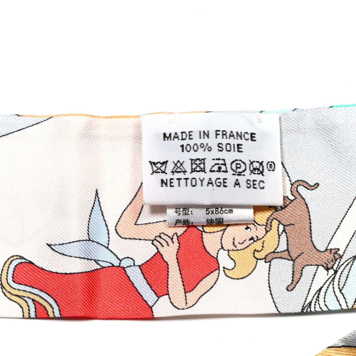 Hermes Silk Carres Volants Twilly Grenadine Gris Perle Rose Pale 4 of 4