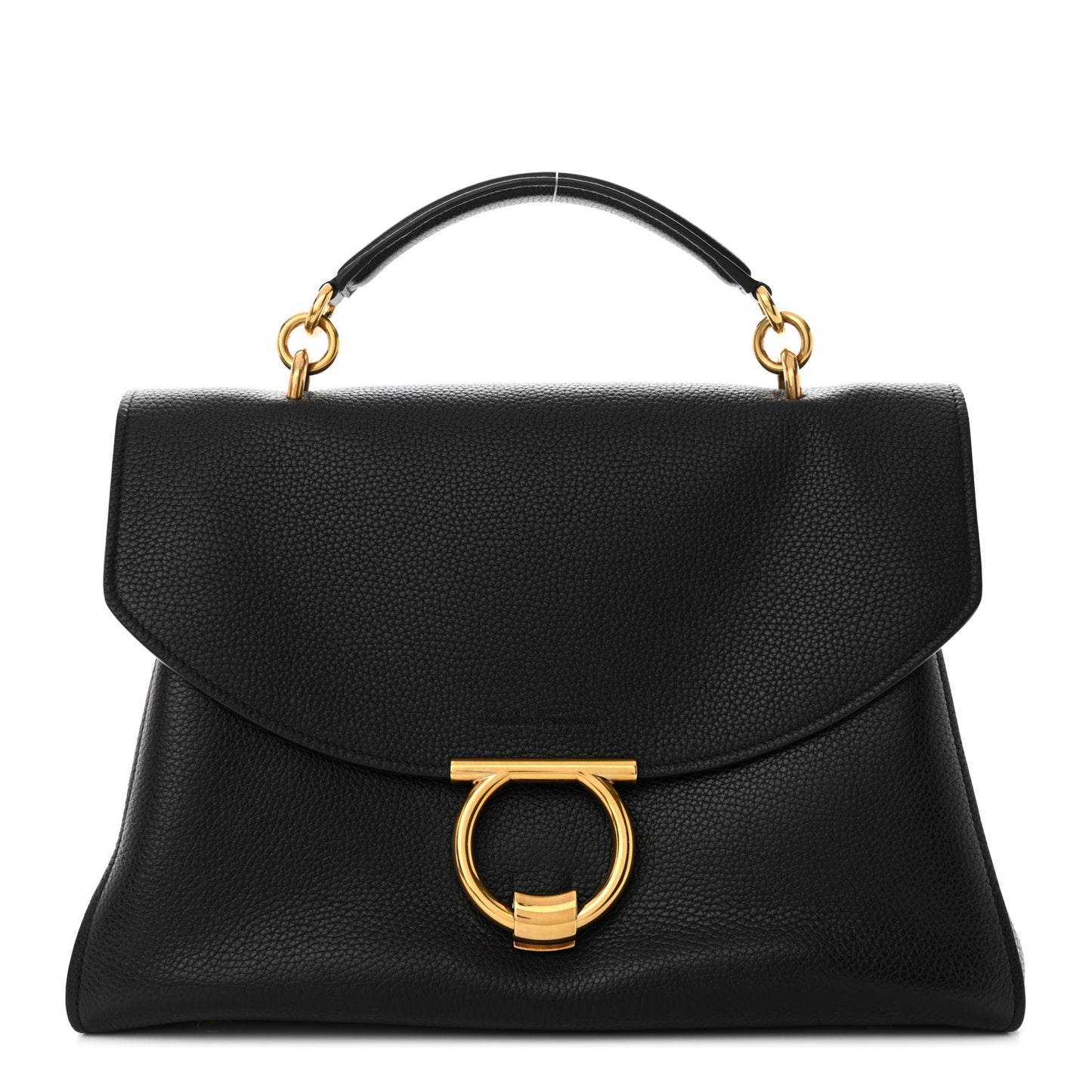 Calfskin Medium Margot Top Handle Satchel Black