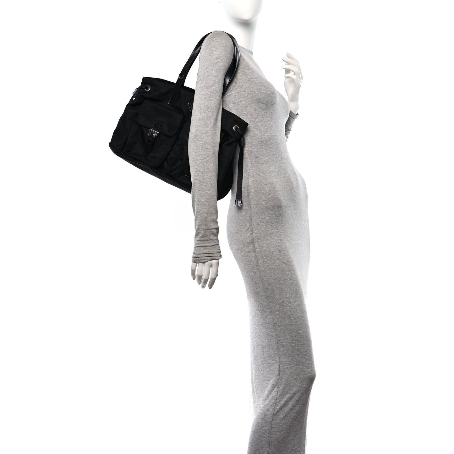 Nylon Vela Shopping Tote Black