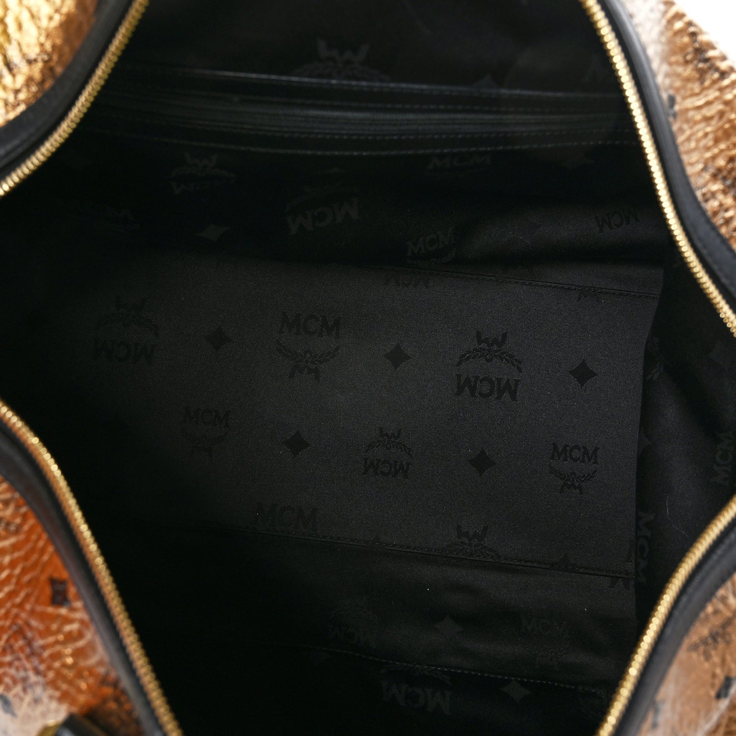 Metallic Visetos Traveler Weekender Duffle Bag Gold