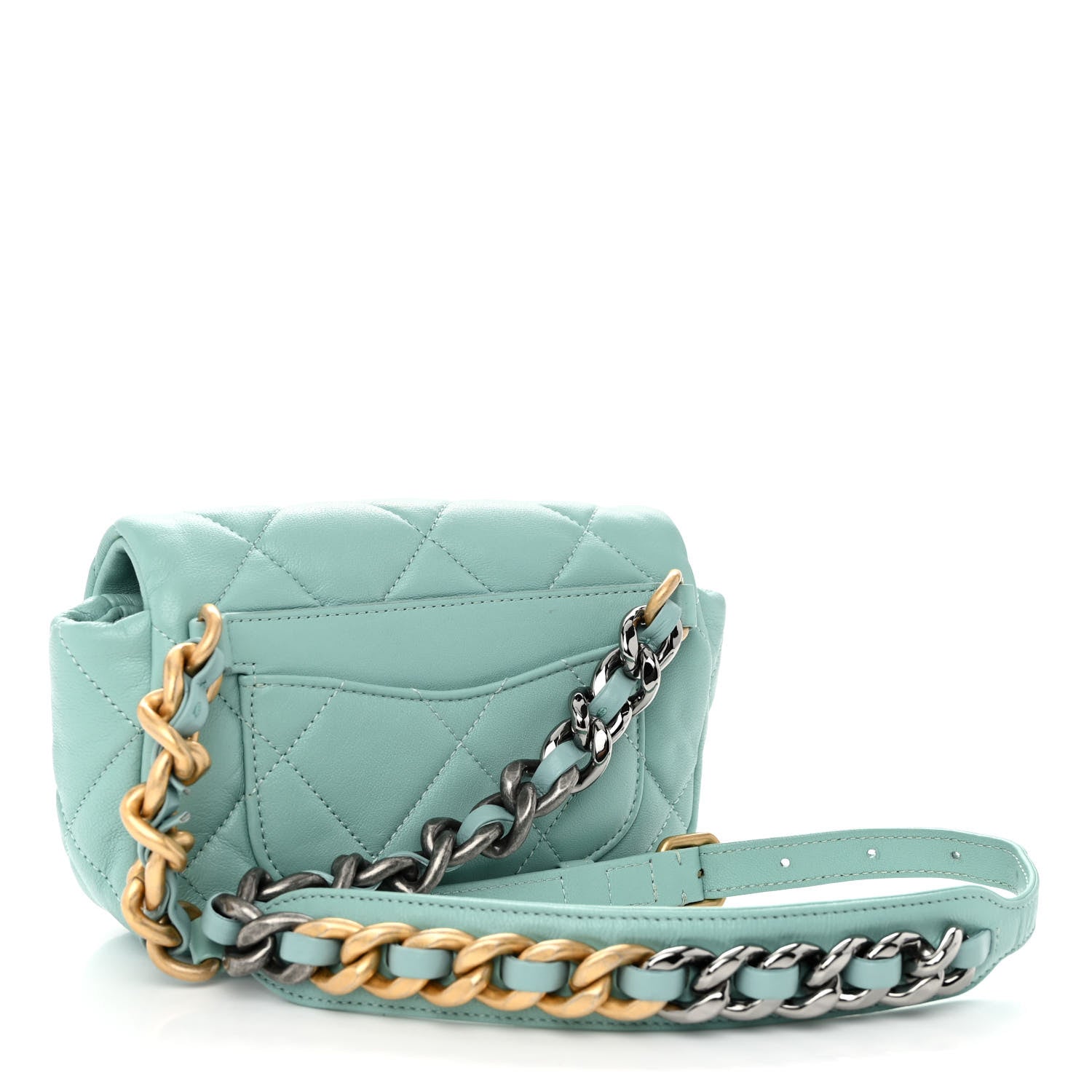 Chanel Lambskin Quilted Chanel 19 Waist Bag Light Blue 3 of 10