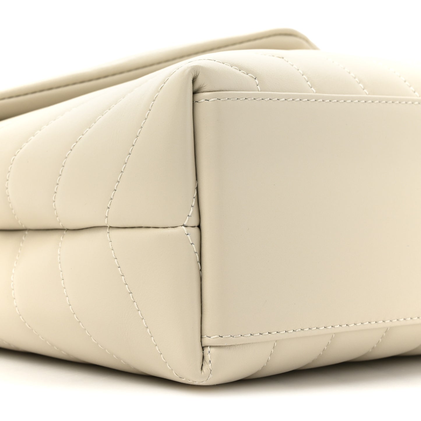 Calfskin Y Quilted Monogram Small Loulou Chain Satchel Crema Soft