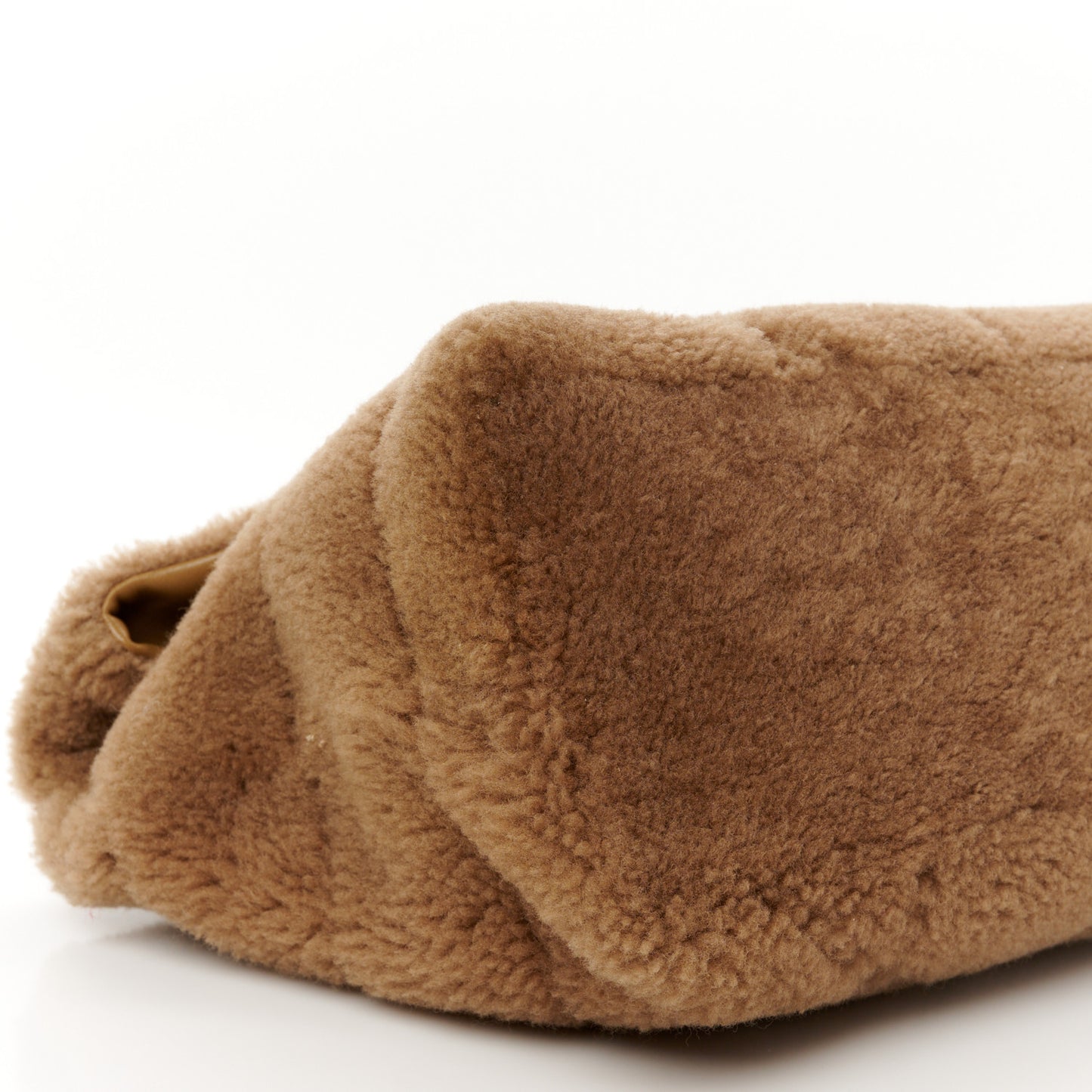 Shearling Quilted Medium Loulou Puffer Monogram Chain Satchel Natural Brown