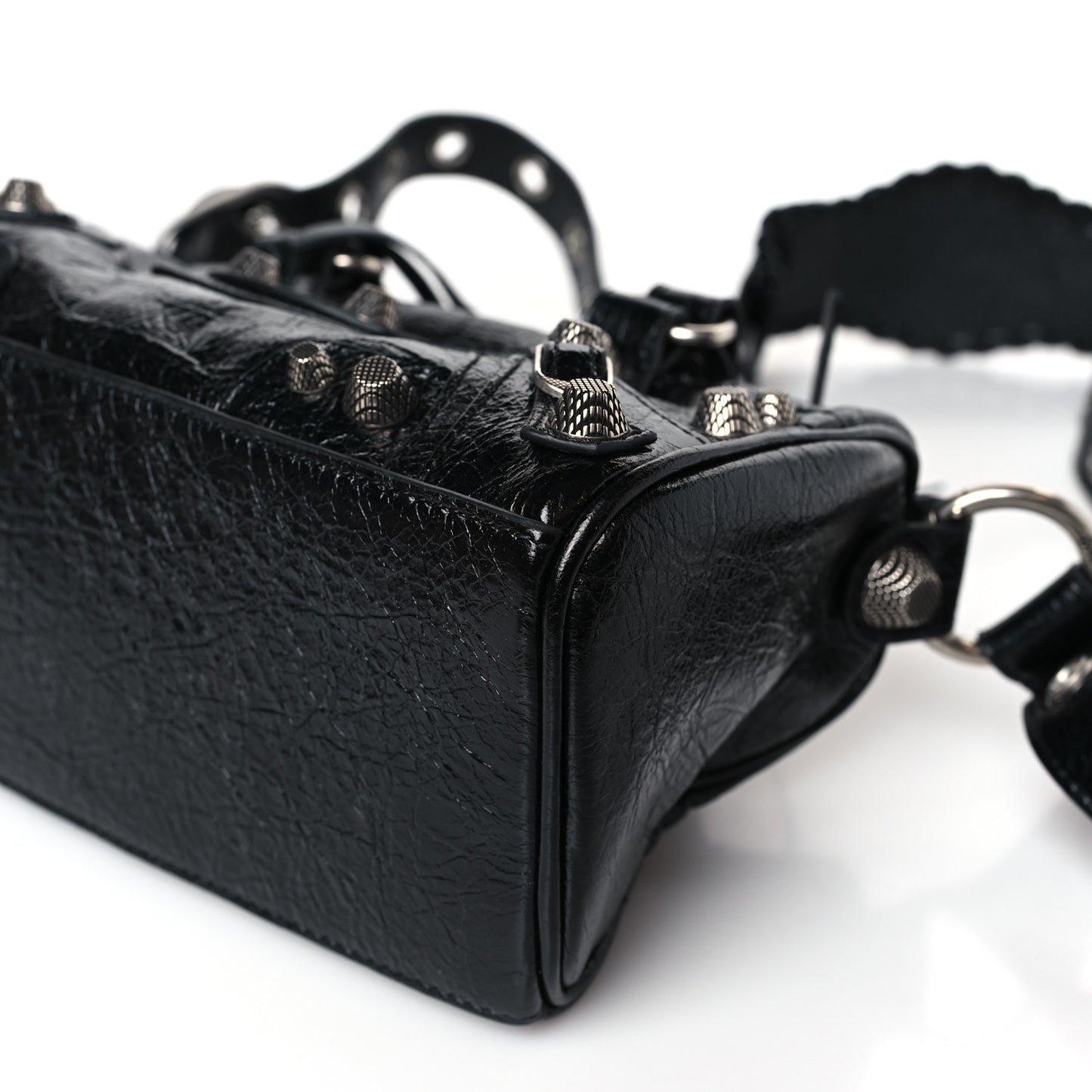 Agneau Arena Mini Le Cagole Duffle Crossbody Bag Black