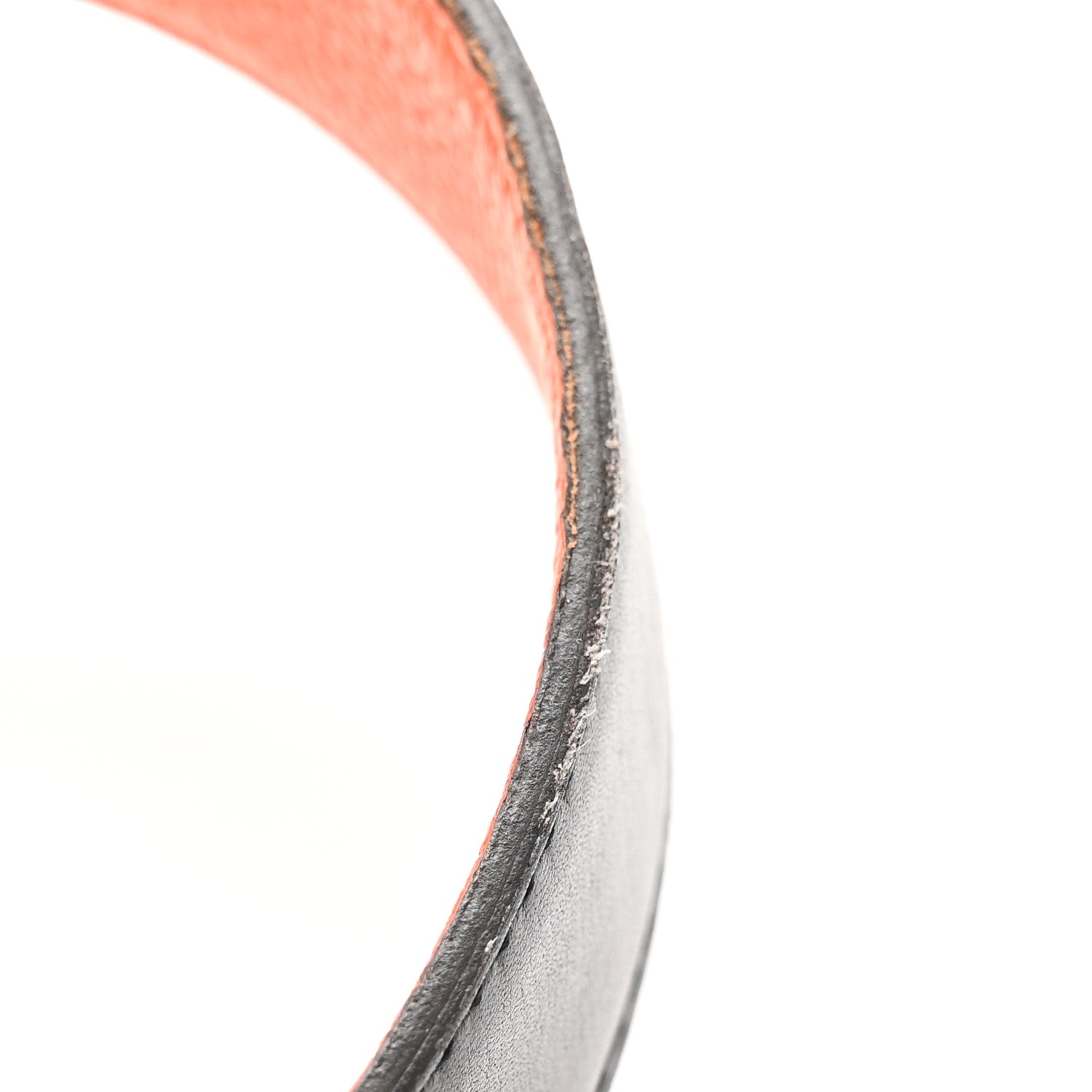 Hermes Box Togo 32mm H Belt 85 34 Black Orange 7 of 8
