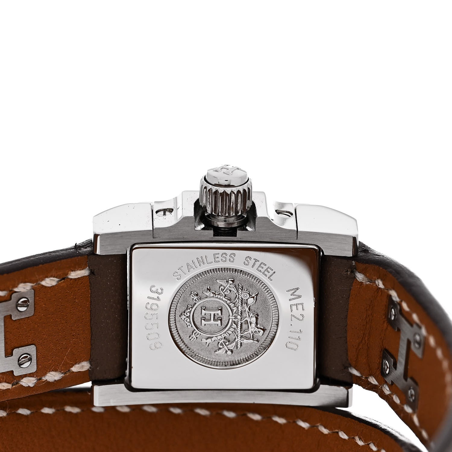 Hermes Stainless Steel Swift 16mm Medor Double Tour Quartz Watch Etoupe 4 of 5