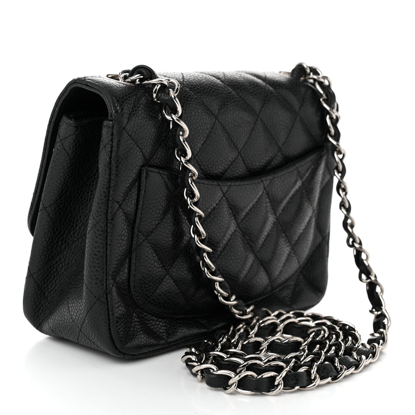 Caviar Quilted Mini Square Flap Black