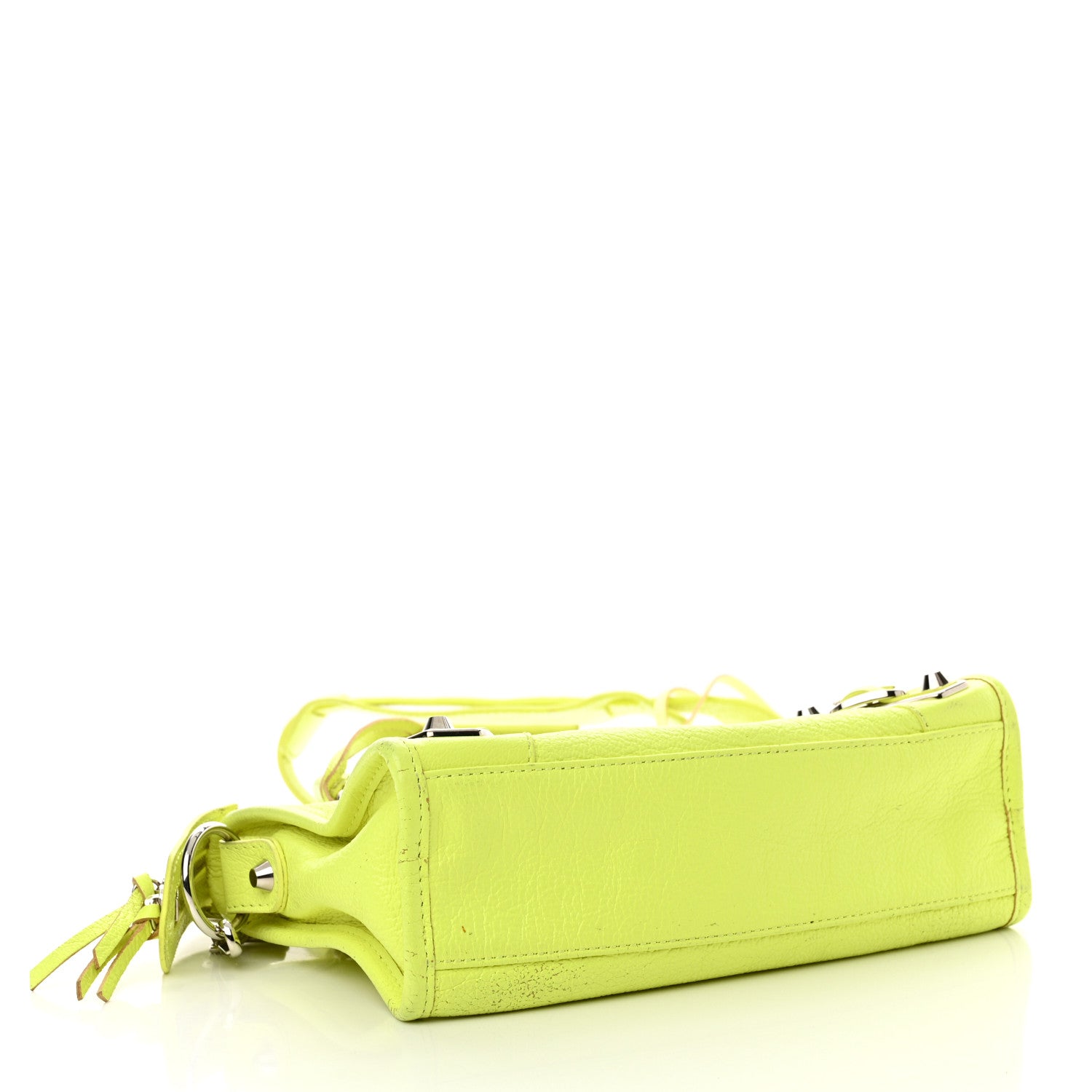 Balenciaga Chevre Silver Metallic Edge Hardware Mini City Acid Green 5 of 20
