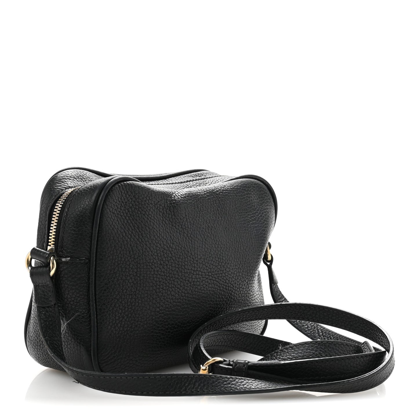 Pebbled Calfskin Small Soho Disco Bag Black