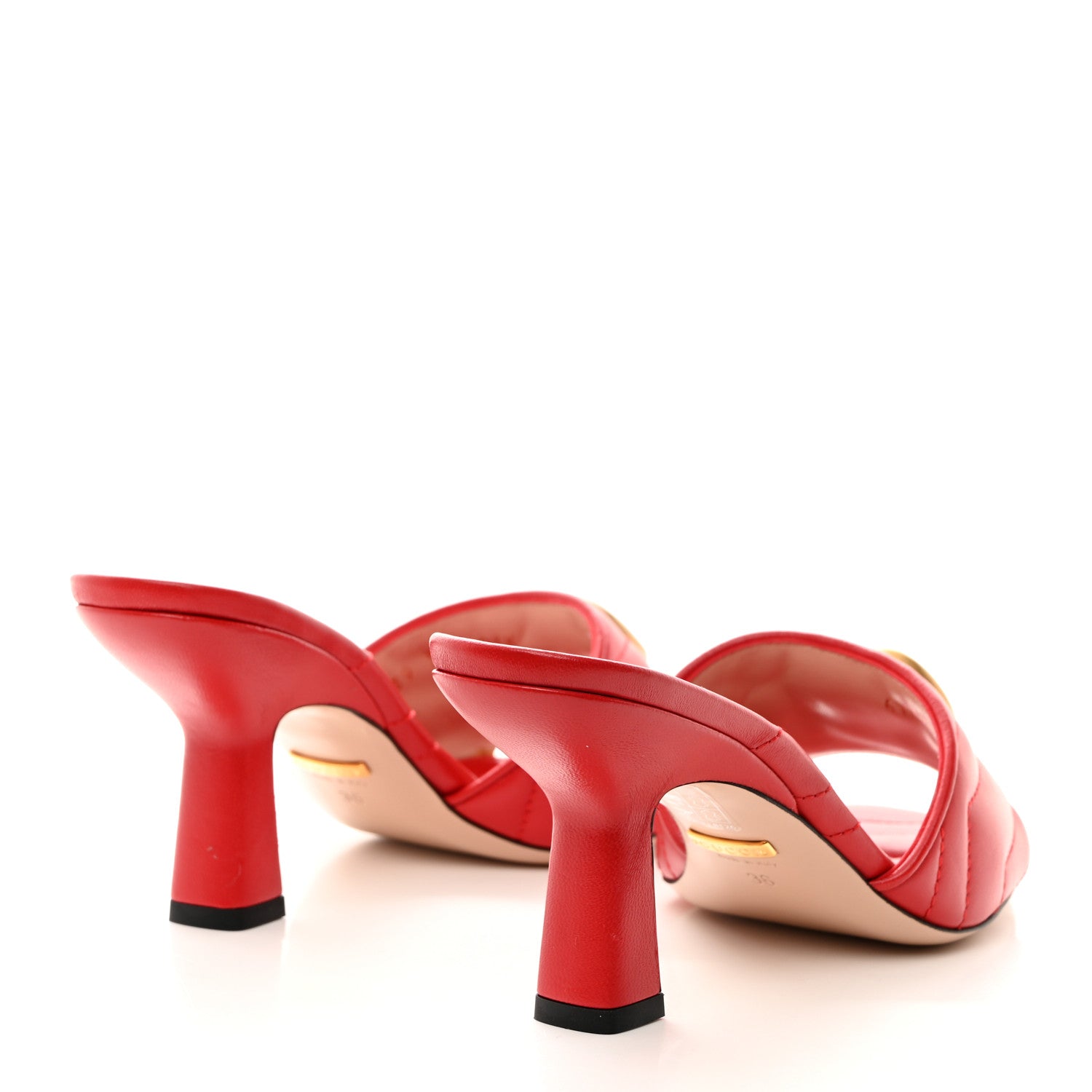 Gucci Nappa Matelasse GG Marmont 75mm Slide Sandals 36 Maple Red 4 of 9