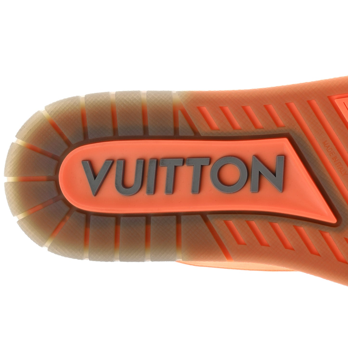 Calfskin Monogram Mens LV Trainer Sneakers 8 Orange
