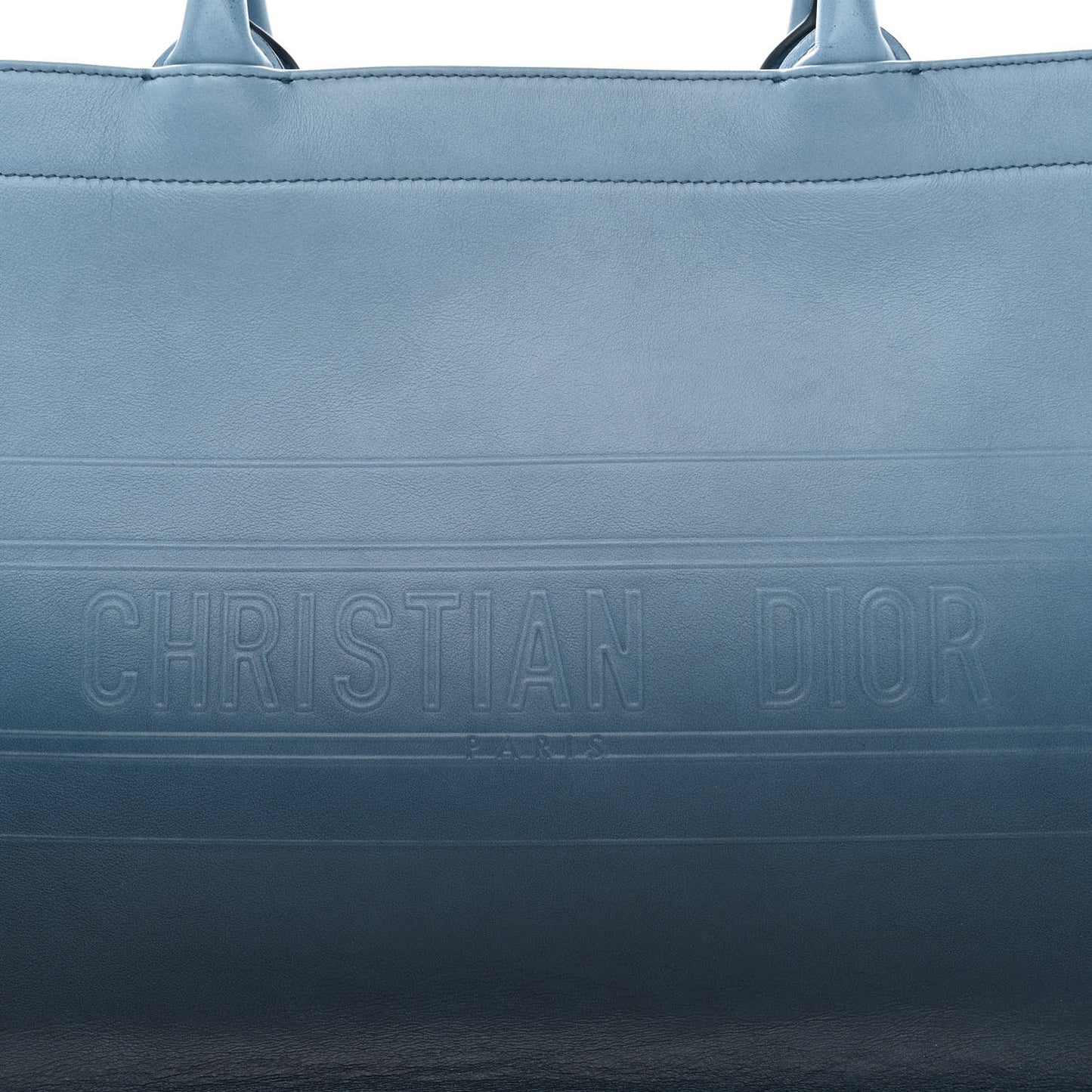 Gradient Smooth Calfskin Embossed Medium Book Tote Indigo Blue