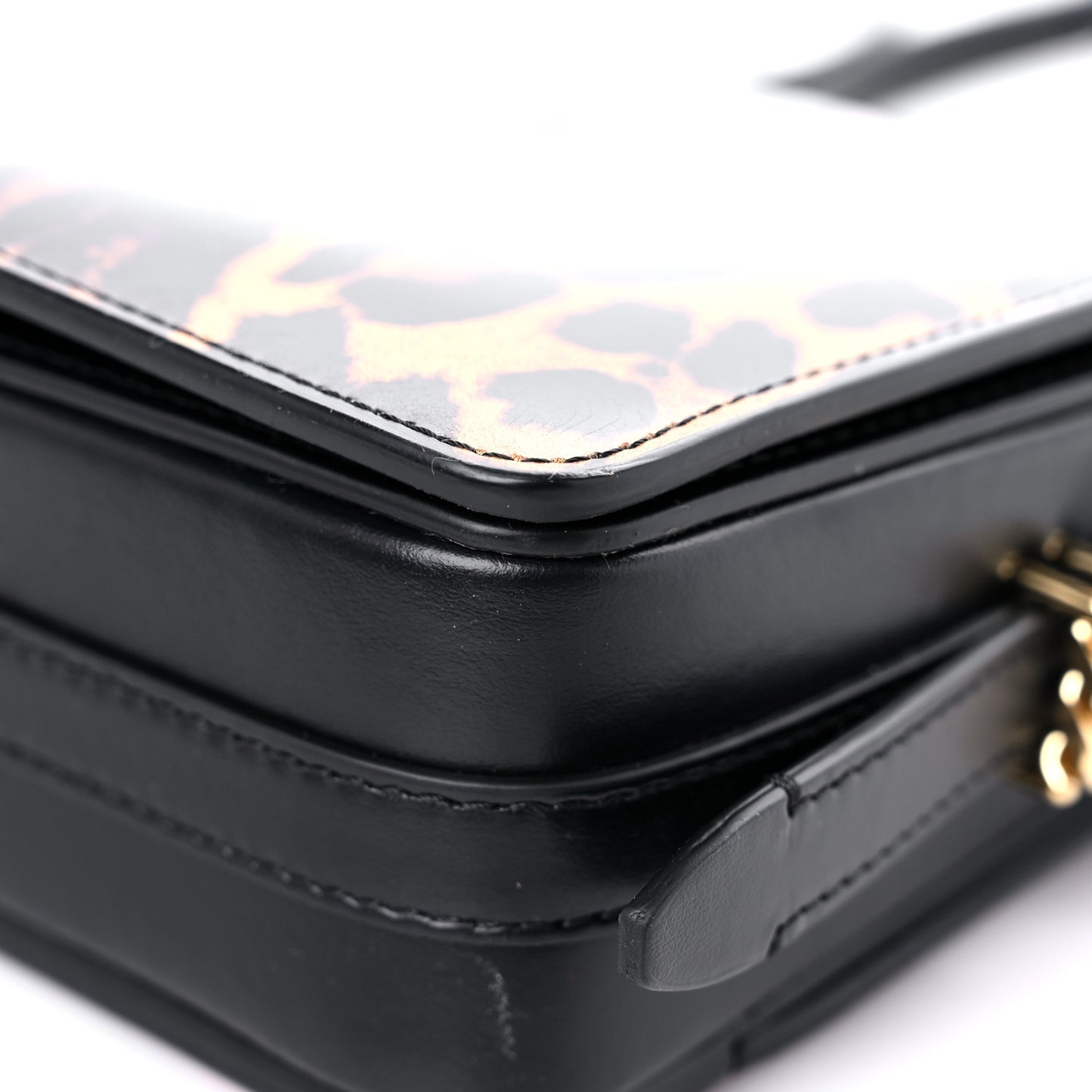 Calfskin Leopard Small Grace Bag Black