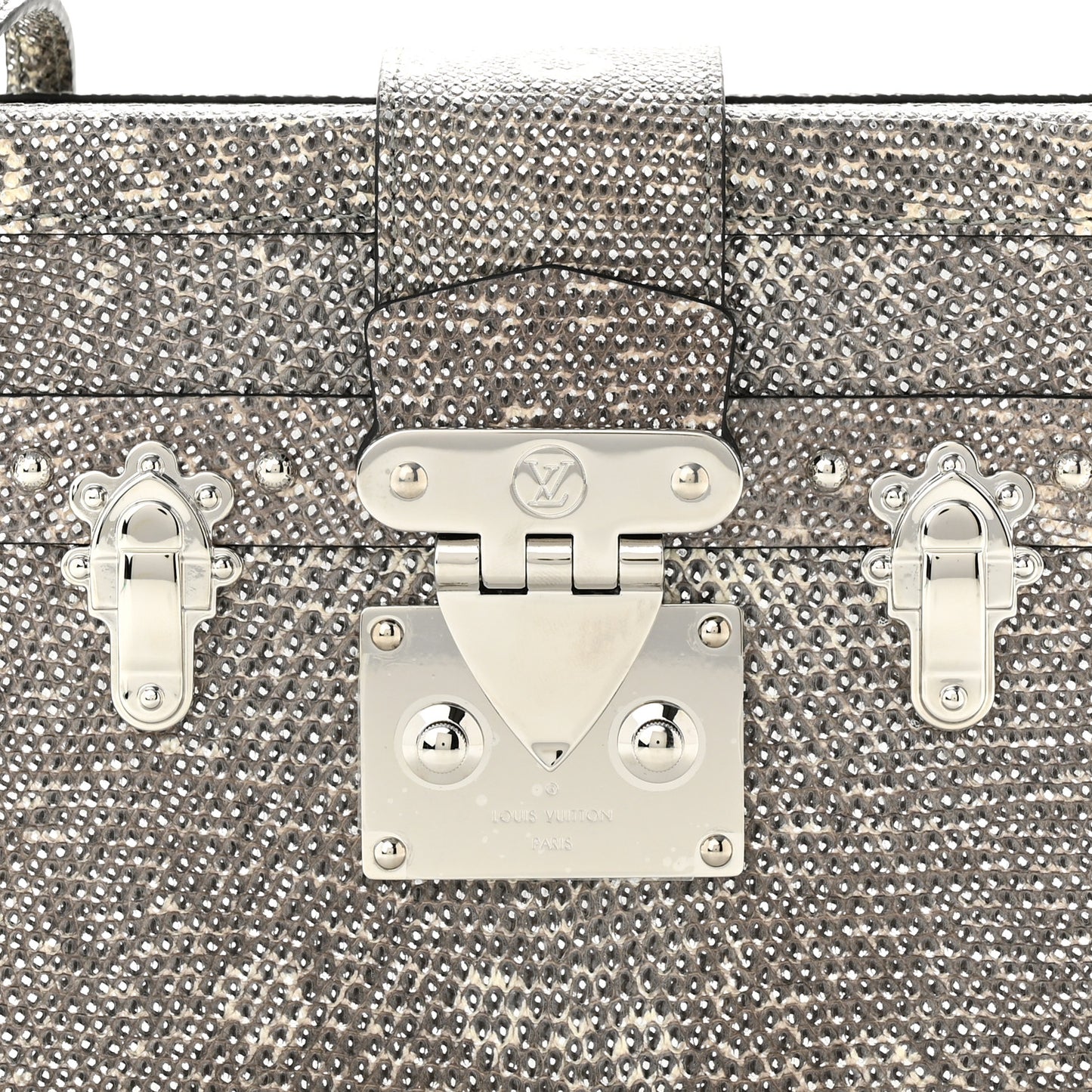 Lizard Petite Malle Silver