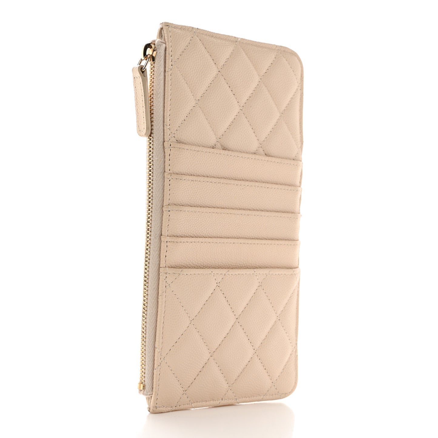 Caviar Quilted Classic iPhone Pouch Light Beige