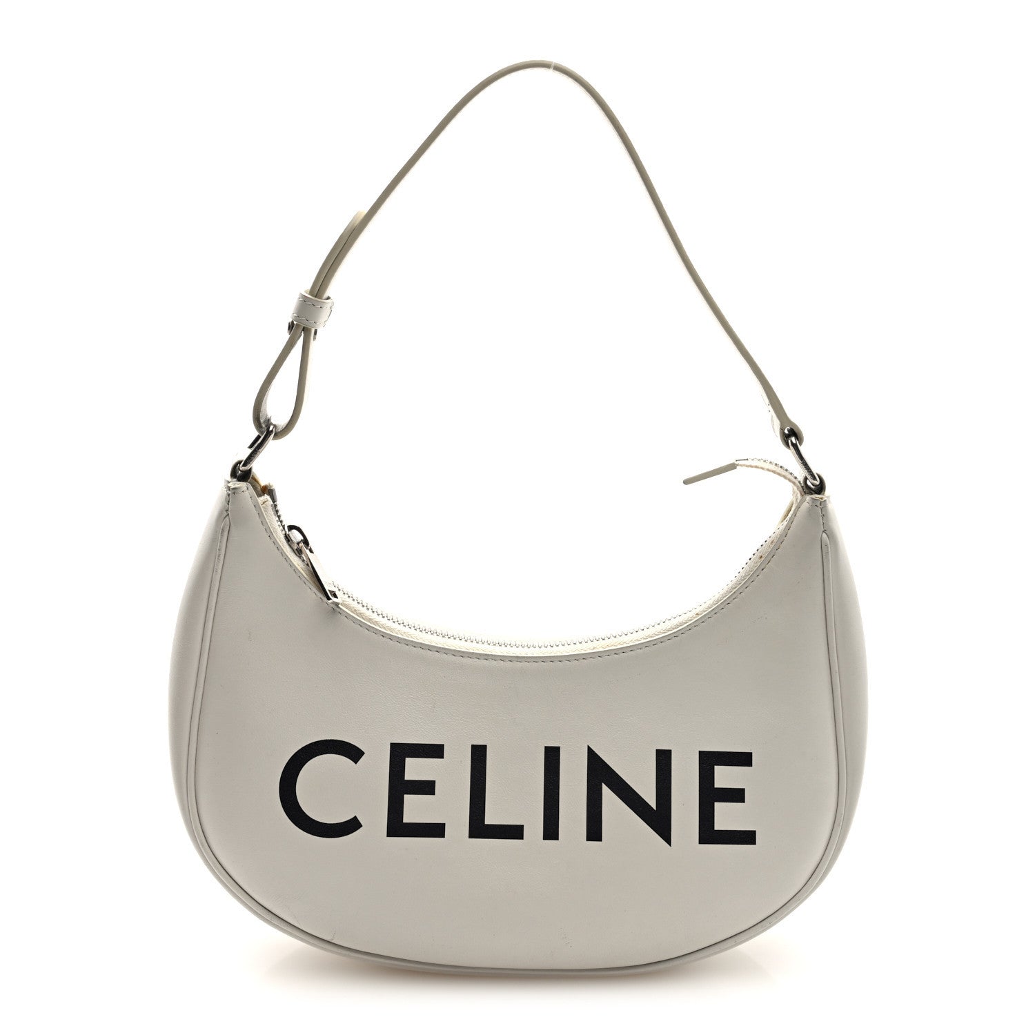 Celine Smooth Calfskin Ava Logo Shoulder Bag White 1786844 Celine Smooth Calfskin Ava Logo Shoulder Bag White 1786844