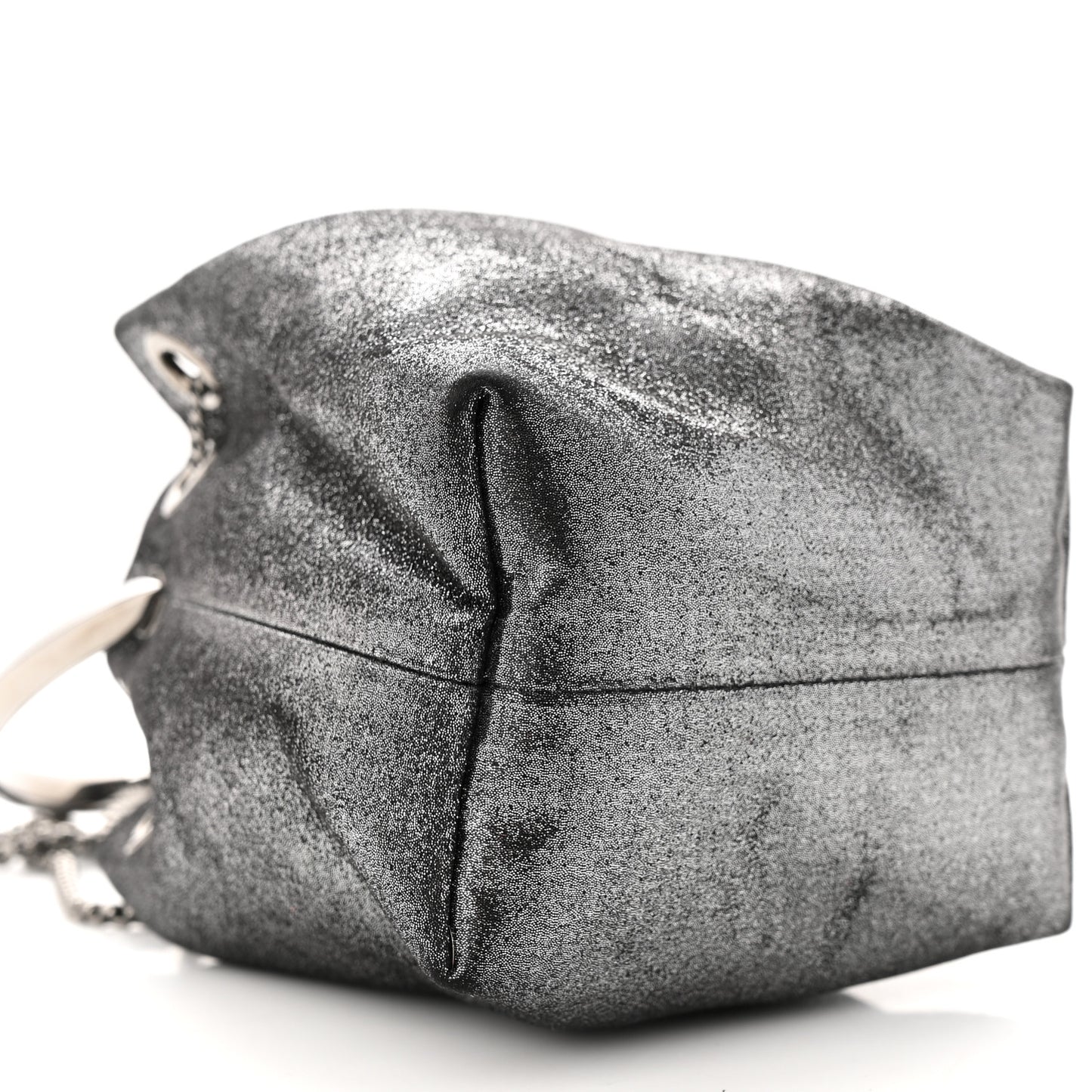Metallic Fabric Bon Bon Bag Bucket Bag Silver