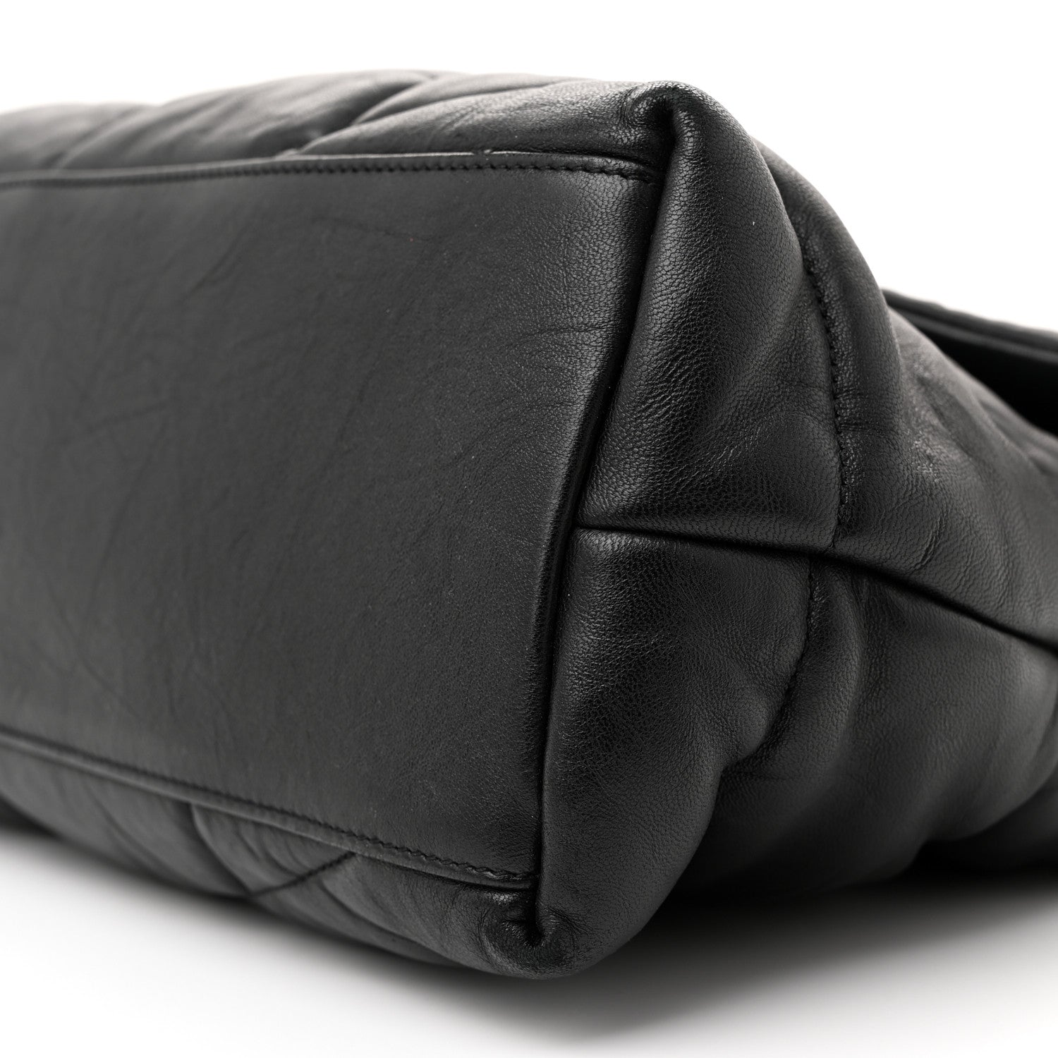 Saint Laurent Lambskin Quilted Monogram Monochrome Medium Loulou Puffer Chain Satchel Black 10 of 12