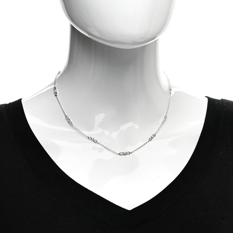 18K White Gold Diamond Infinity Station Necklace
