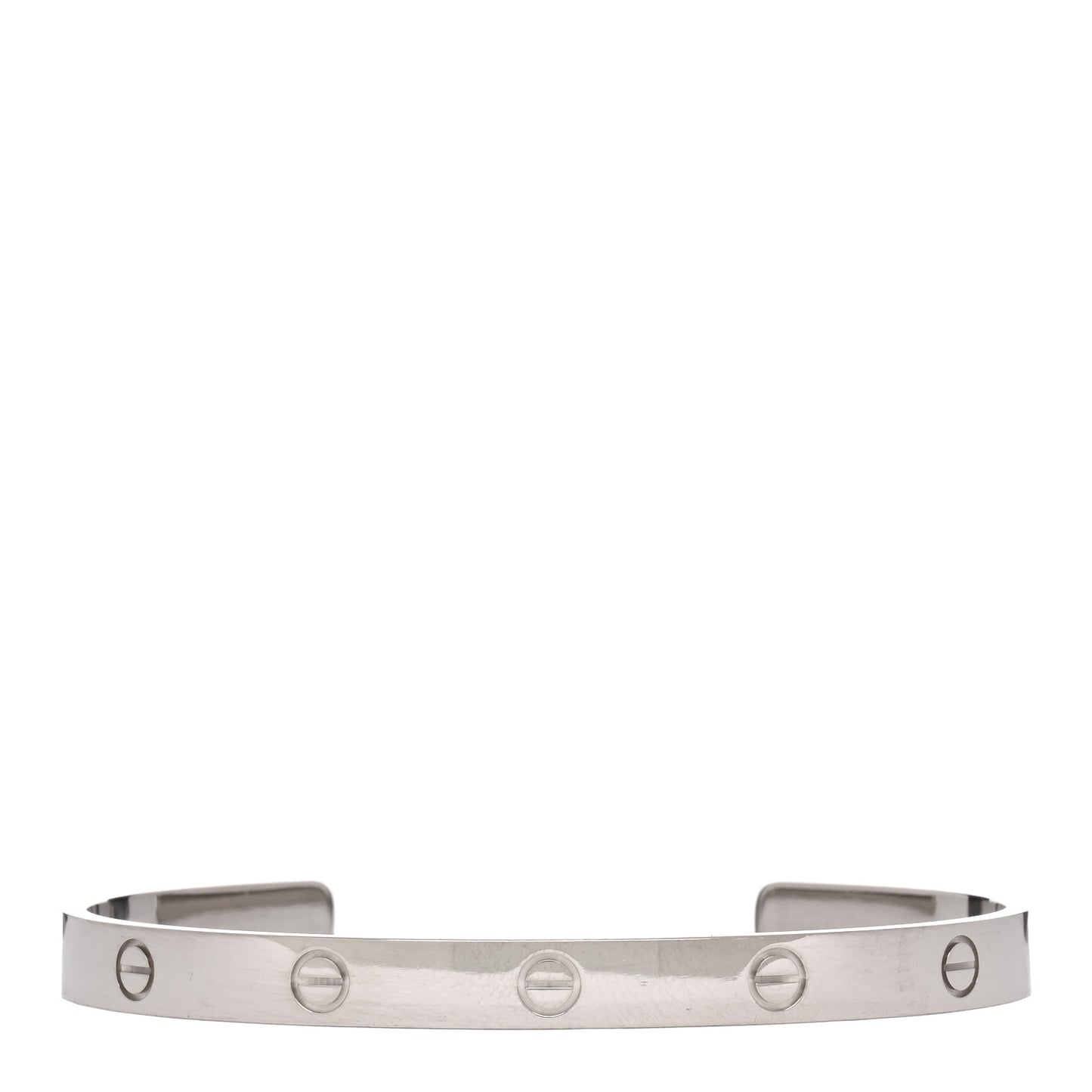 18K White Gold LOVE Cuff Bracelet 20