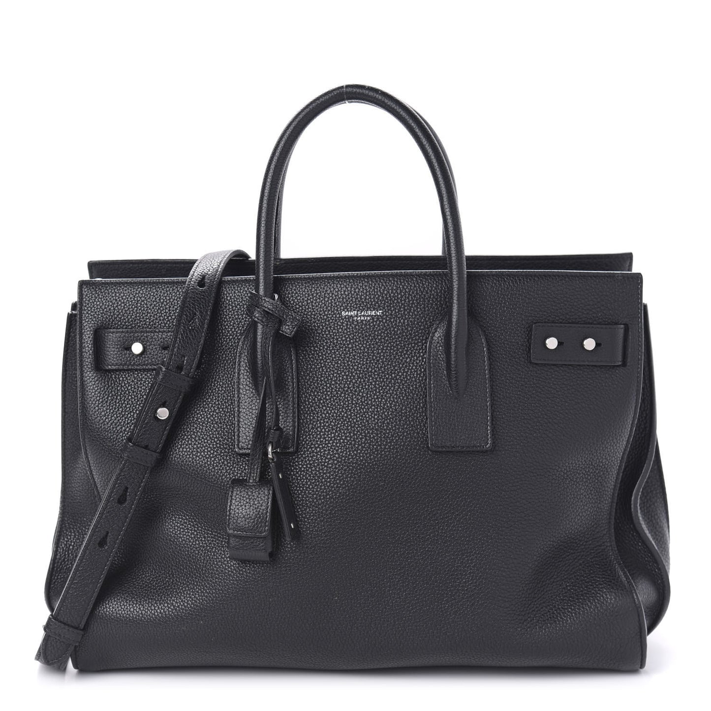 Grained Calfskin Medium Souple Sac De Jour Black