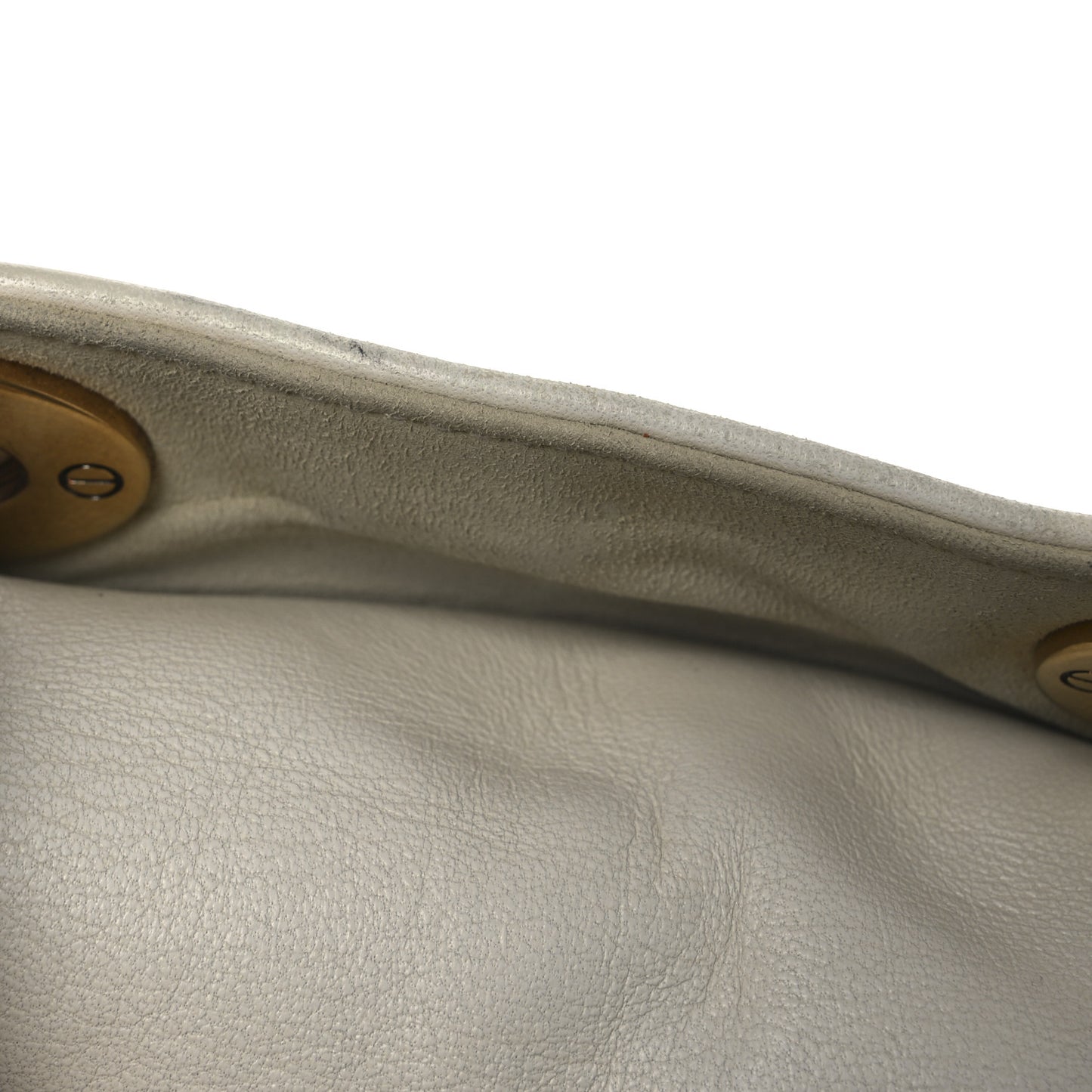 Calfskin Cannage Studded Small Supple Lady Dior White