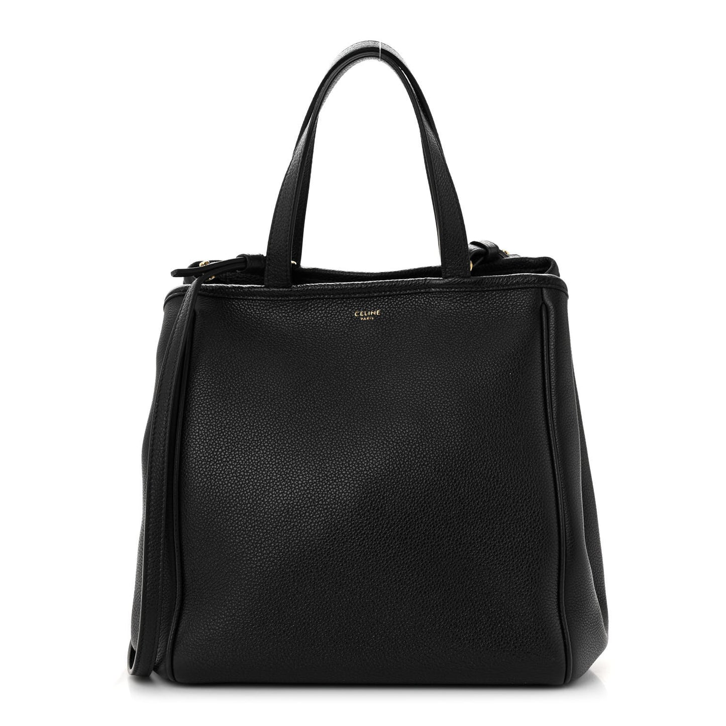 Grained Calfskin Small Folded Cabas Black