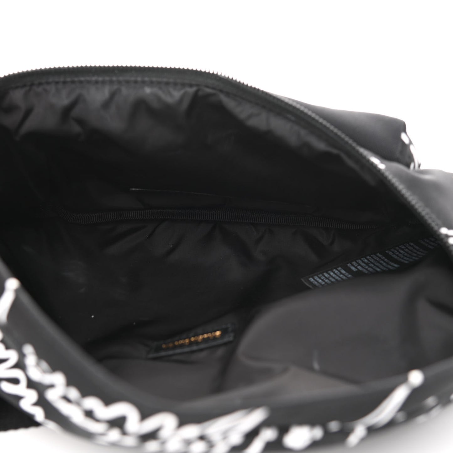 Recycled Sport Nylon Scribble Logo Wheel Beltpack Black White