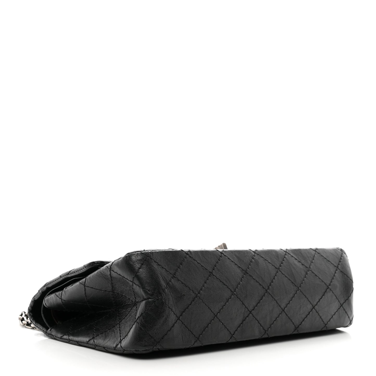 Aged Calfskin Quilted 2.55 Reissue 225 Flap Black