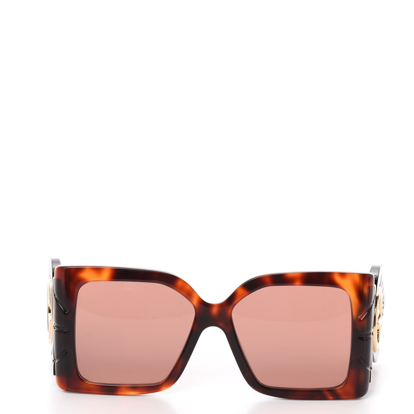 Acetate Square Frame Wing Sunglasses GG0535S Havana