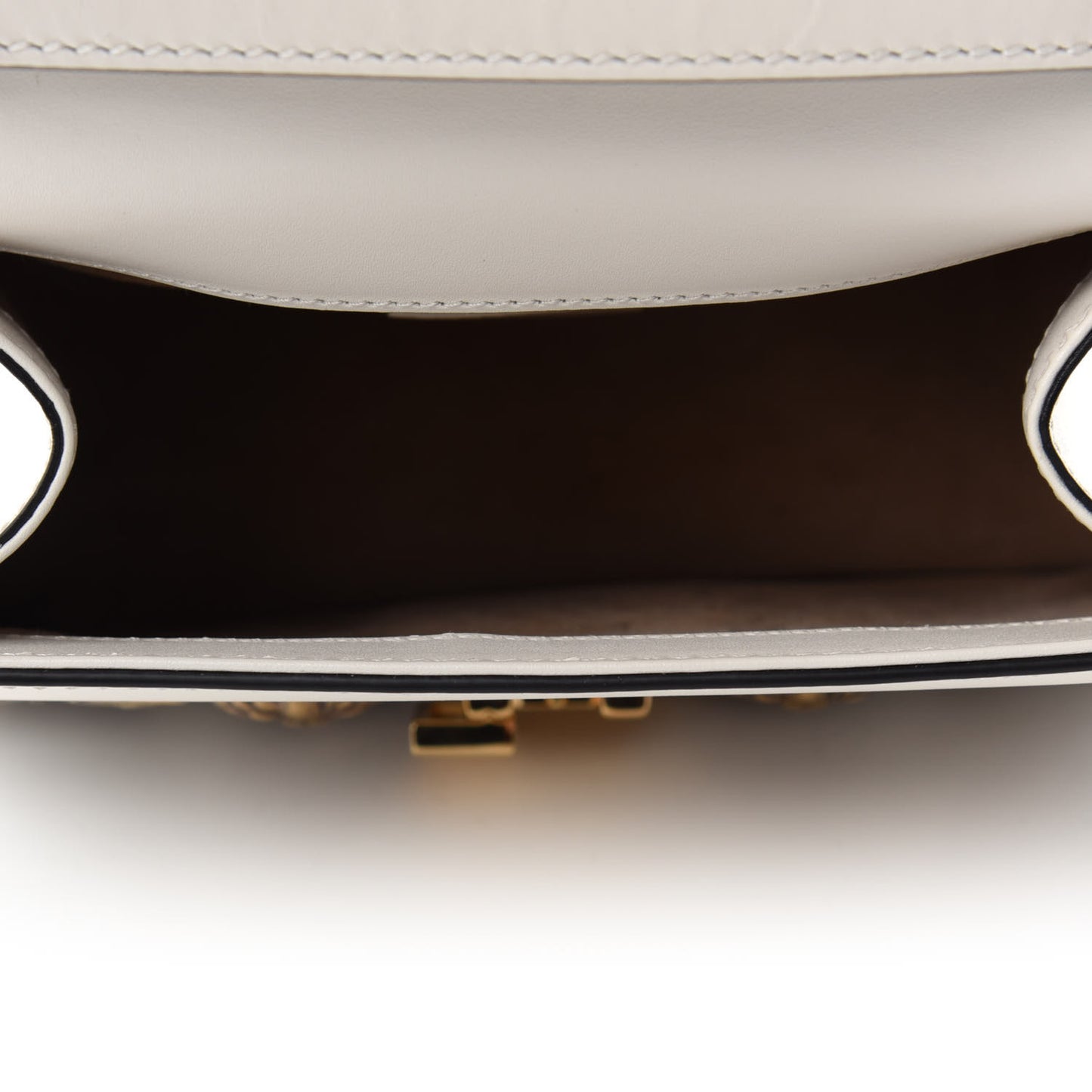 Calfskin Animal Studs Mini Sylvie Top Handle Bag White
