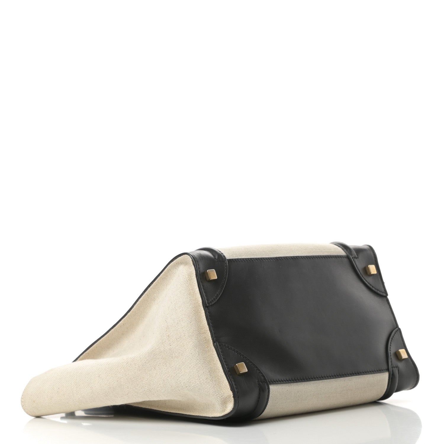 Celine Natural Canvas Smooth Calfskin Mini Luggage Cream 4 of 17